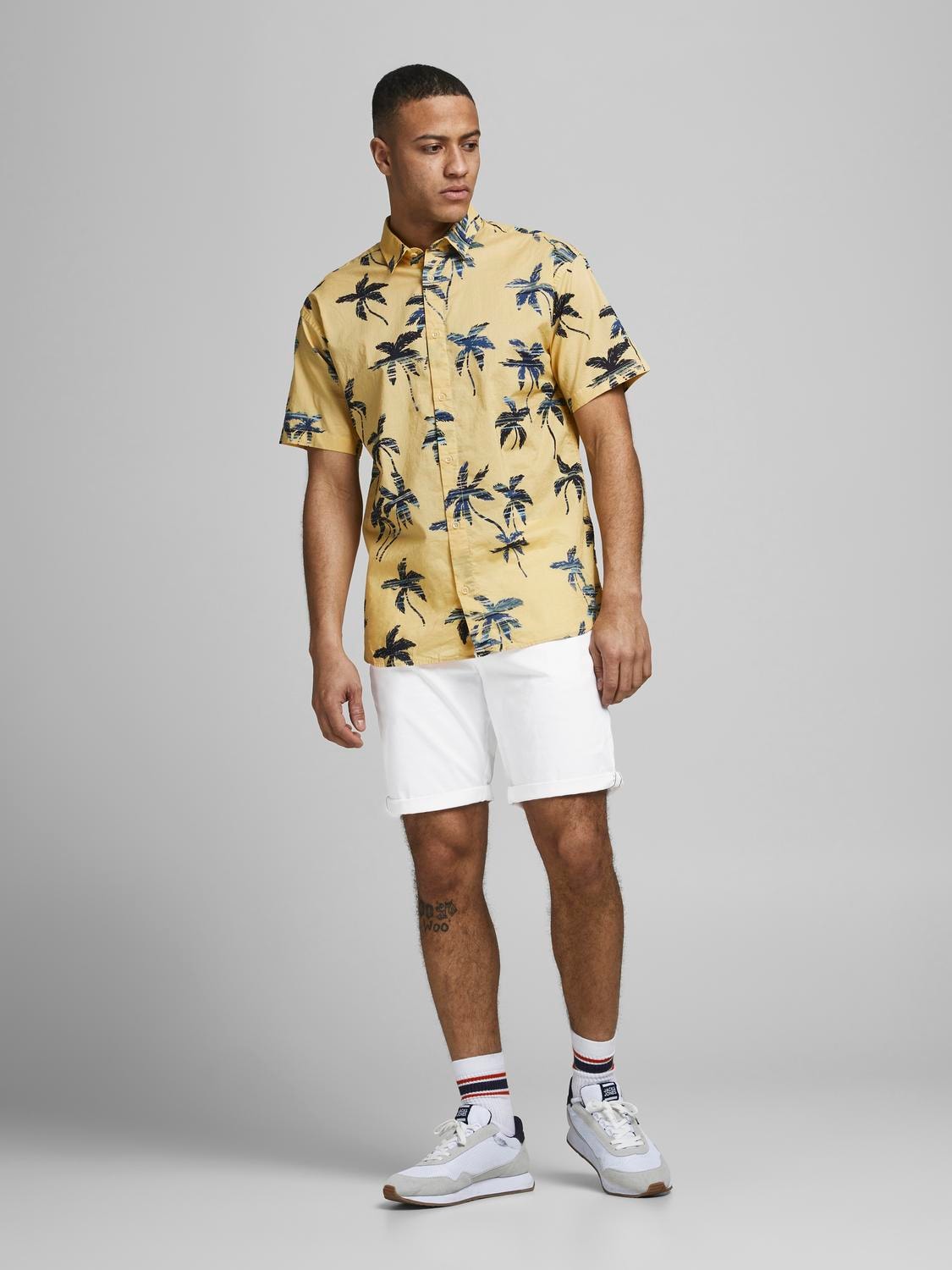 Men's Bowie Shorts Solid-White-Model Full Front View