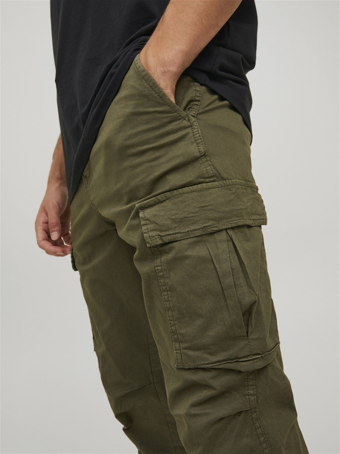 Ace Tucker Olive Night Cargo Pants-Cargo pocket view