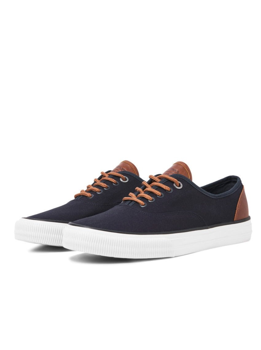 JACK & JONES Curtis Casual Canvas Navy Trainer Navy Blazer front view
