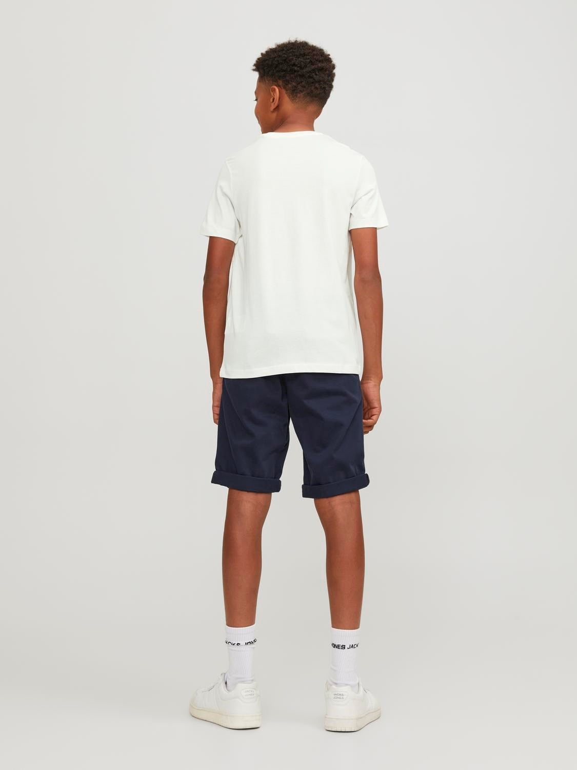 Logo Junior Boy Short Sleeve Cloud Dancer Tee-Back view