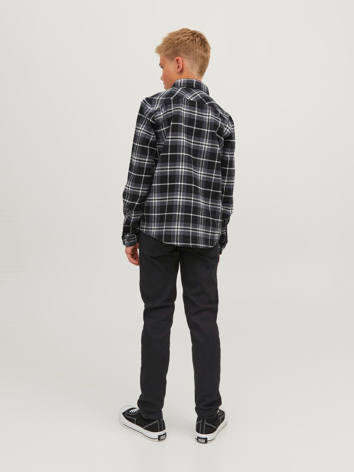 Glenn 072 Junior Boys Black Slim Jean-Back view