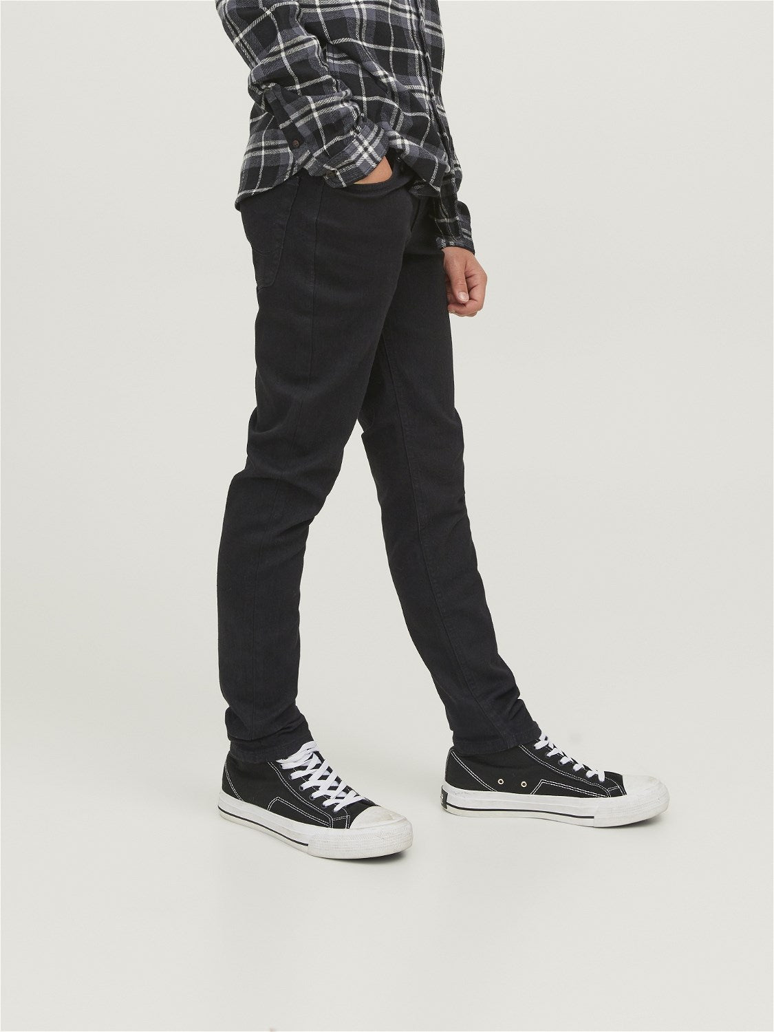 Jack Jones Youths Glenn 072 Junior Boys Black Slim Jean Black back view