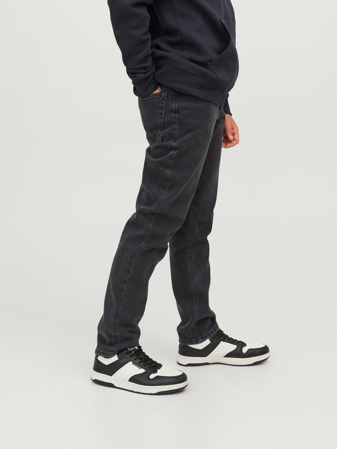 Jack Jones Youths Clark 912 Junior Boy Black Straight Jean Black back view