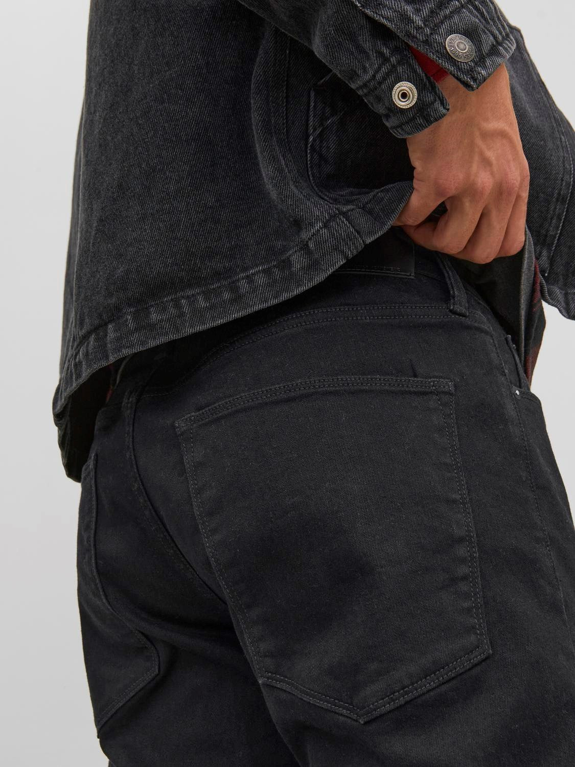 JACK & JONES Clark 598 Black Straight Leg Jean Black back view
