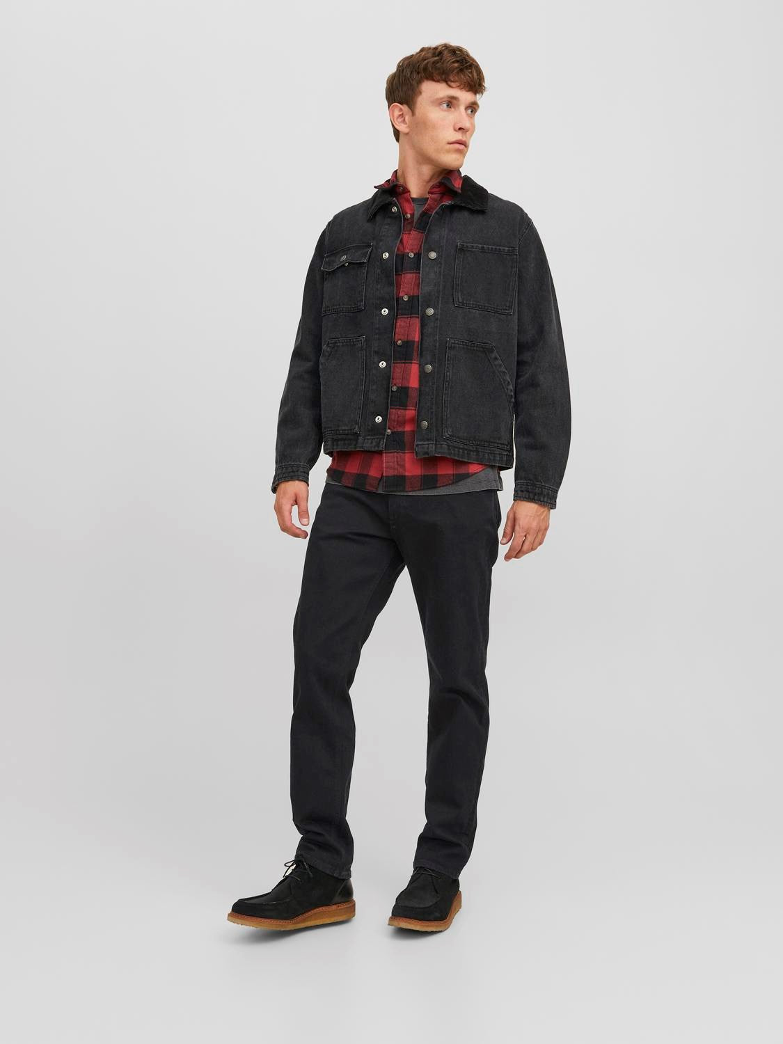 JACK & JONES Clark 598 Black Straight Leg Jean Black detail view