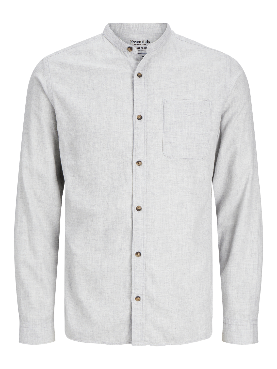 JACK & JONES Band Melange Grandfather Shirt-Light Grey Light Grey Melange alternate view