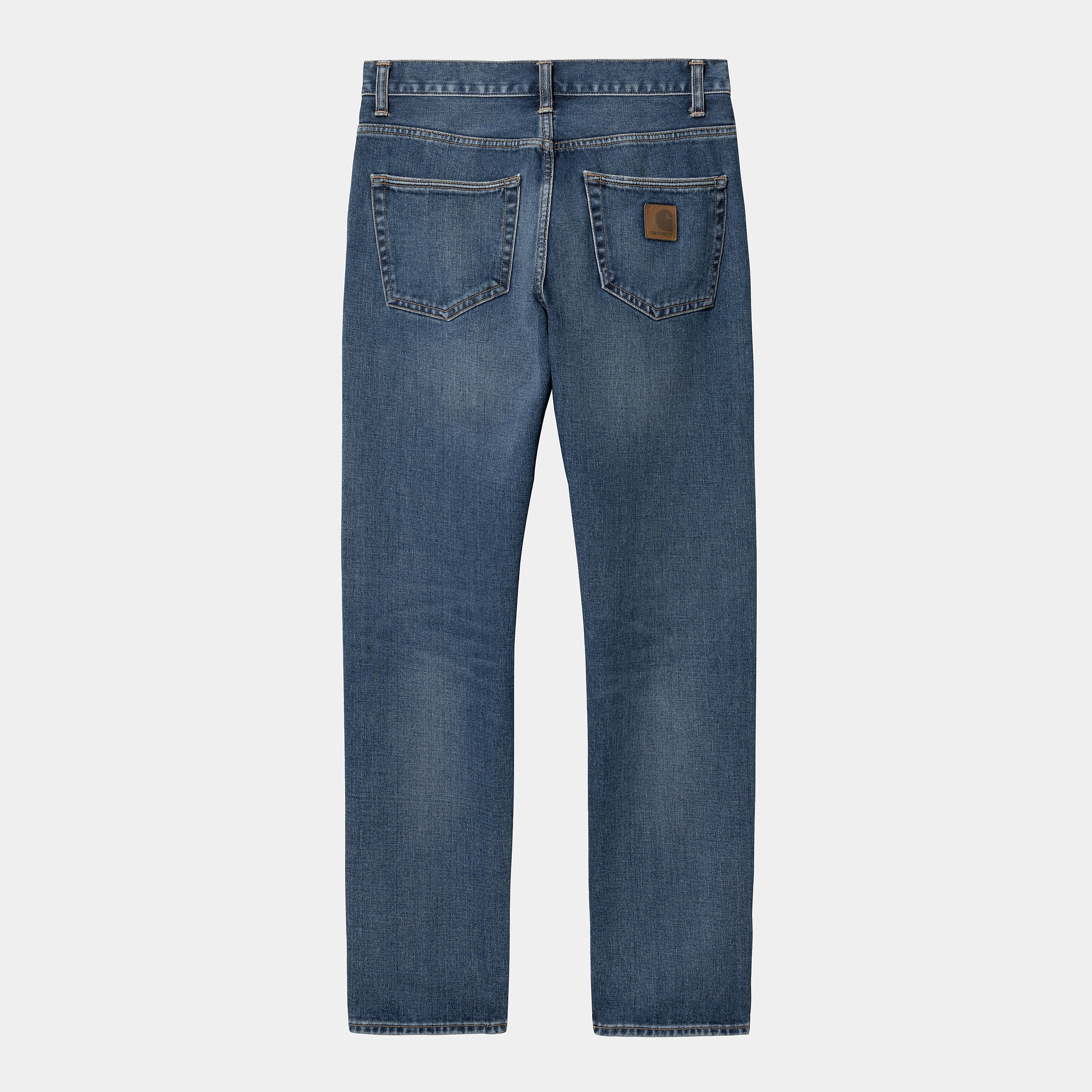 Carhartt WIP Klondike Pants-Dark Used Wash BLUE side view
