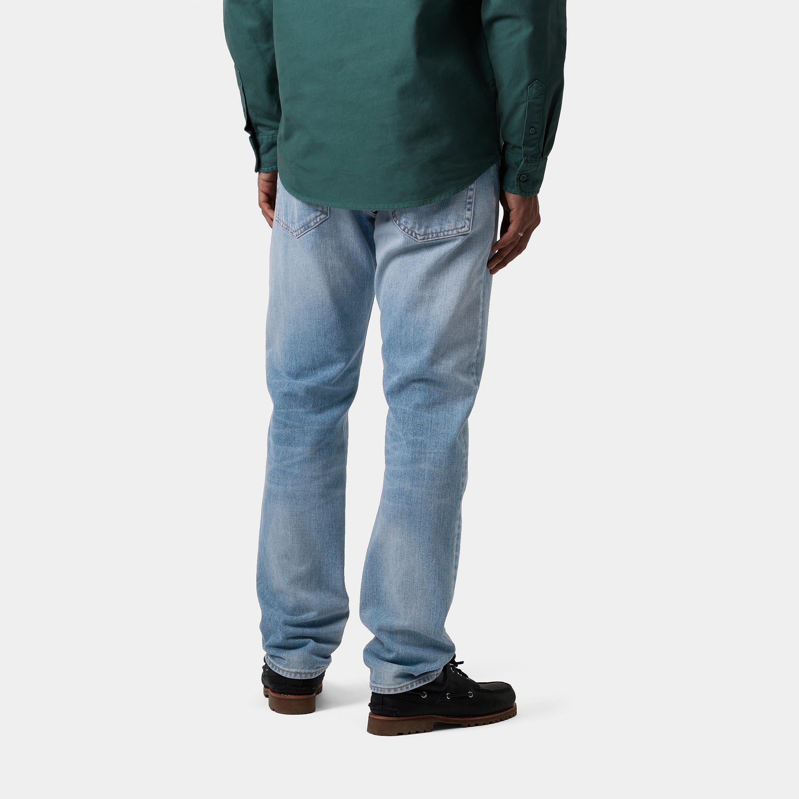 Carhartt WIP Klondike Pants-Light Used Wash BLUE detail view