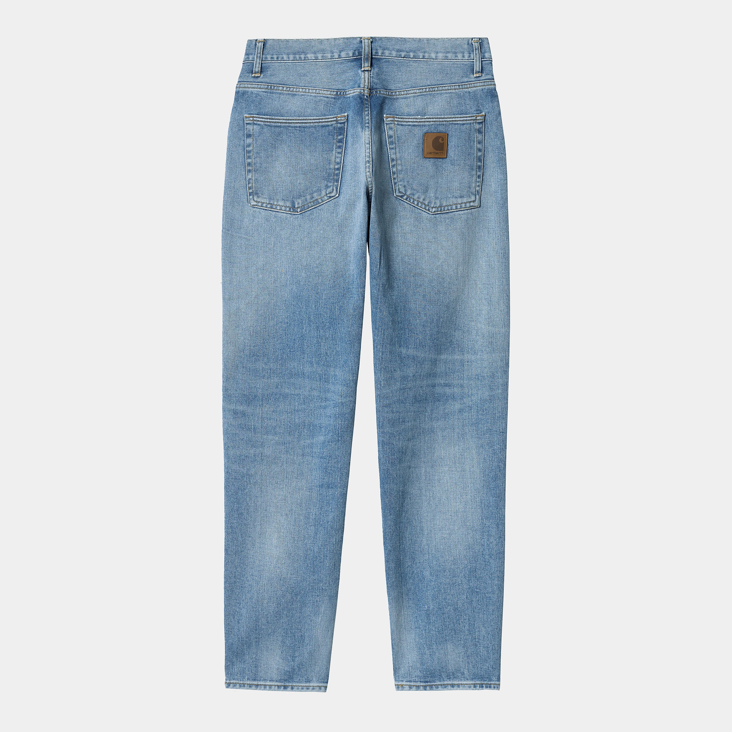 Carhartt WIP Klondike Pants-Light Used Wash BLUE flat front view