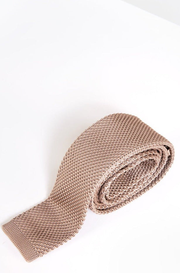 Marc Darcy knitted tie in light oak