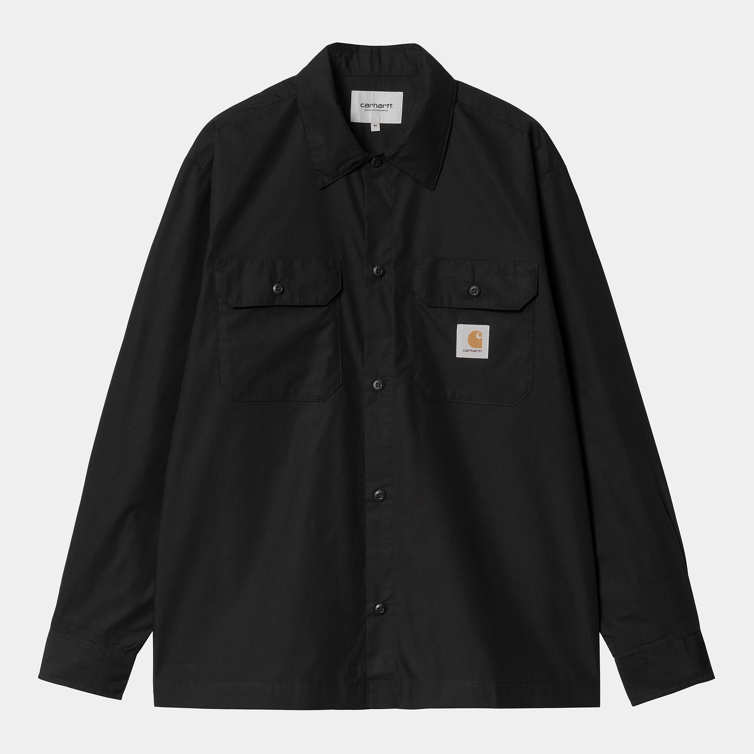 Carhartt WIP Long Sleeve Craft Shirt-Black BLACK front view