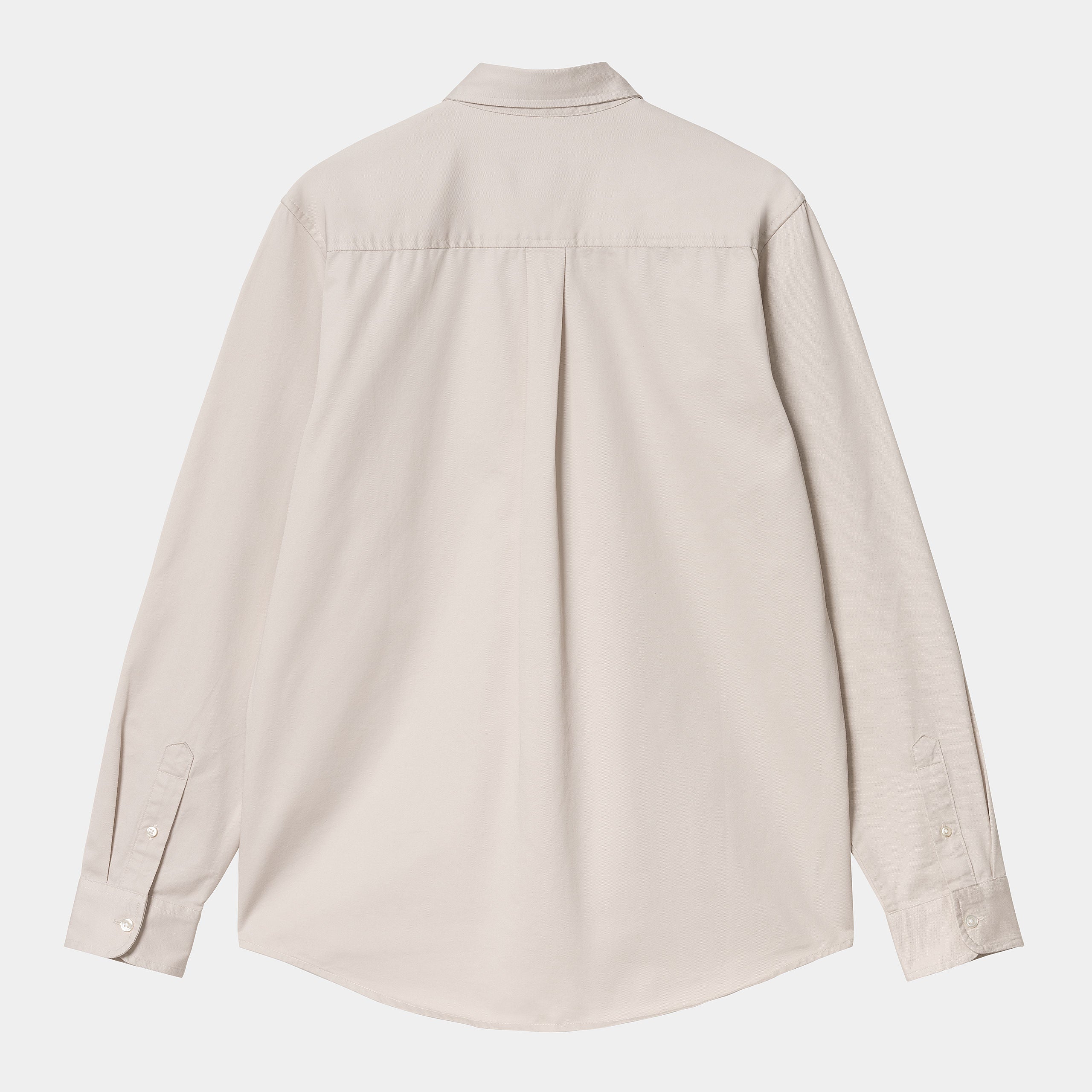 Carhartt WIP Long Sleeve Madison Shirt-Moonbeam / Black Moonbeam / Black back view