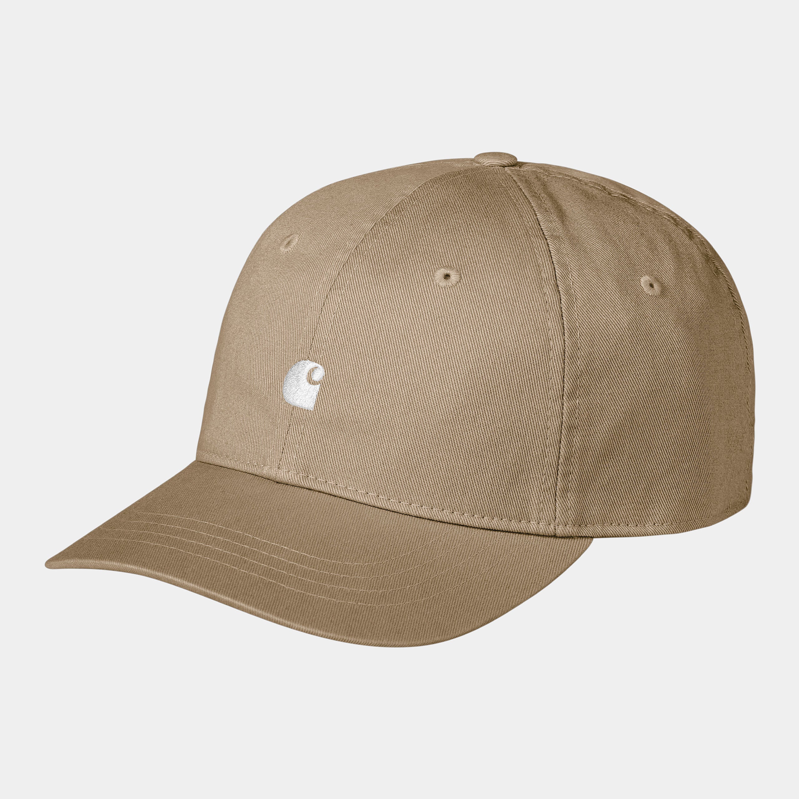 Carhartt WIP Madison Logo Cap-Sable / White Sable / White front view