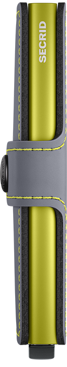 Secrid Matte Grey/Lime Miniwallet-Side view