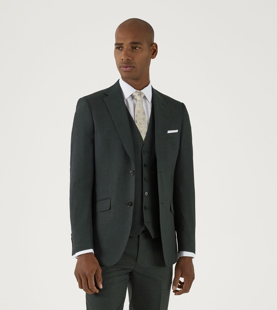 Men's Harcourt Green Slim Fit Jacket-Front View