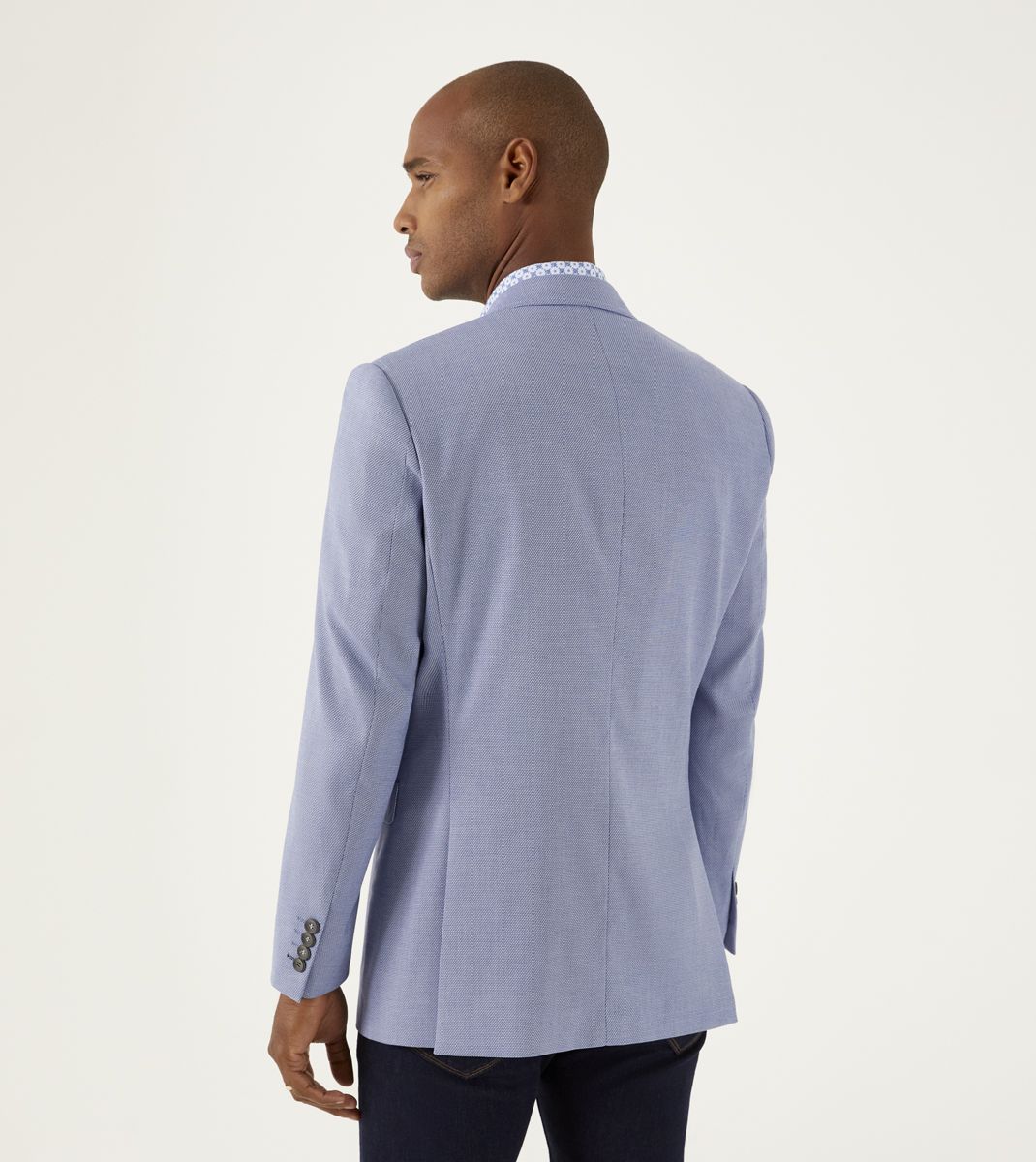 Harry Light Blue Tapered Fit Blazer-Back view