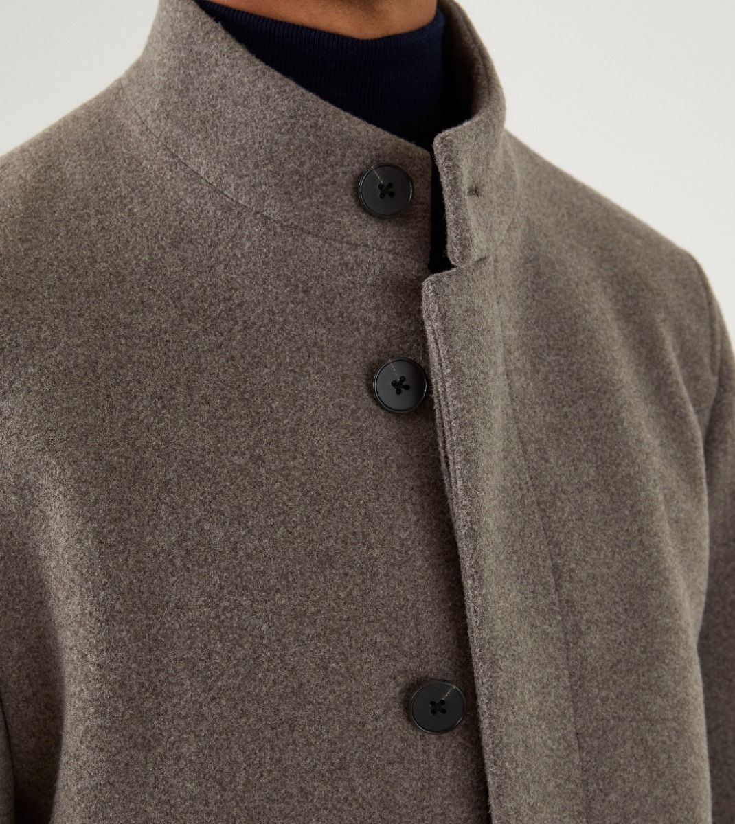 Skopes Faulkner Oat Overcoat Oat flat front view