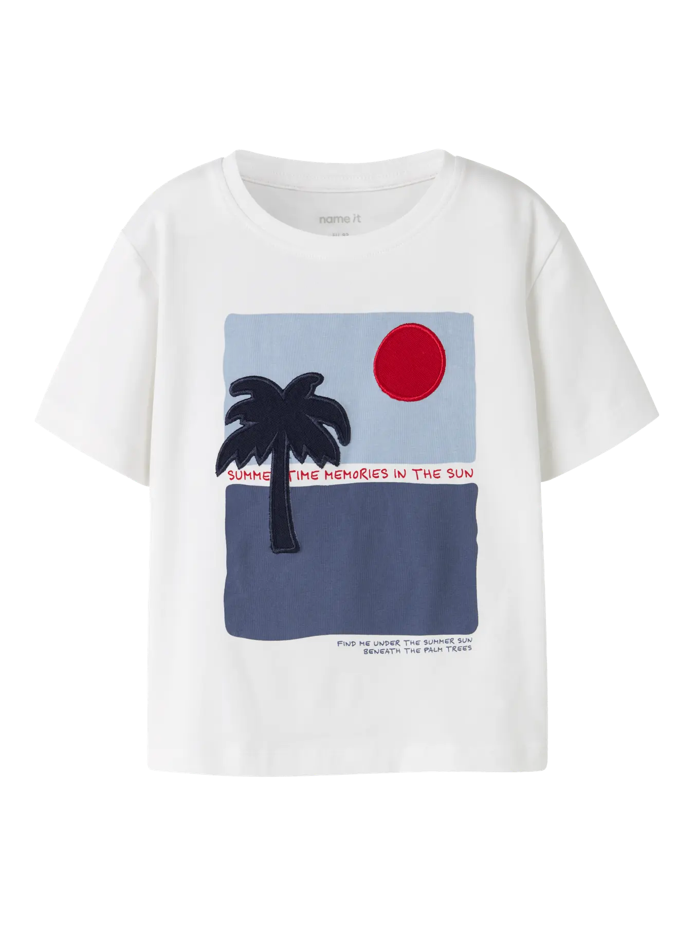 NAME IT James Short Sleeve Top Bright White model front view