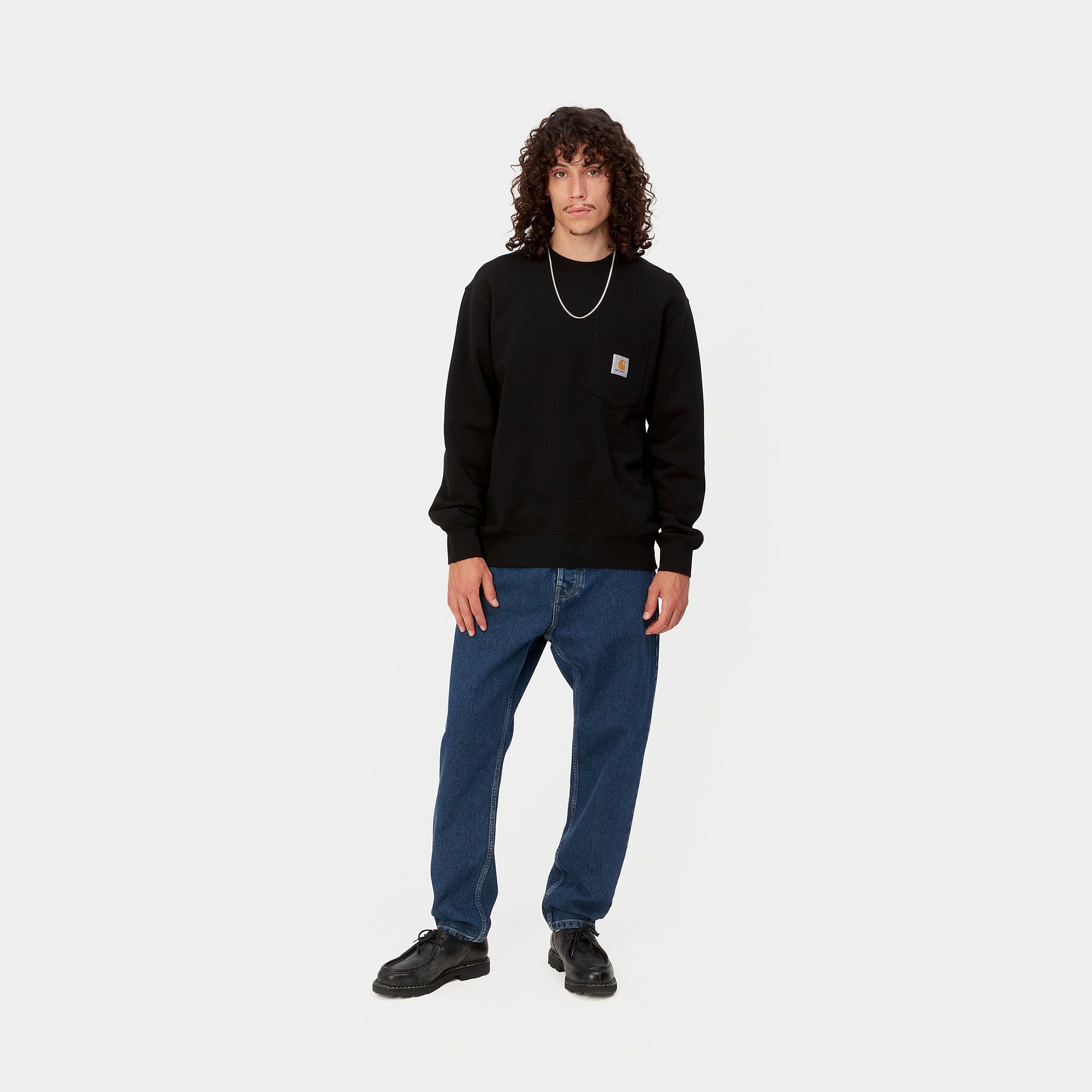Carhartt WIP Newel Pant-Blue-Stone Washed Blue-Stone Washed detail view