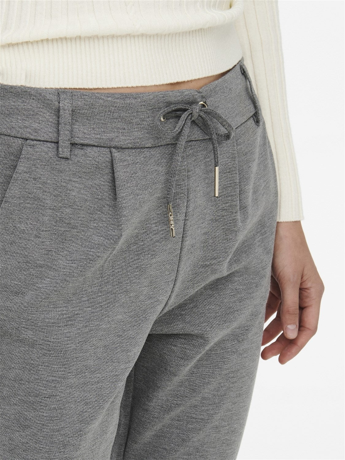 ONLY Poptrash Life Easy Colour Pant-Medium Grey Melange Medium Grey Melange back view
