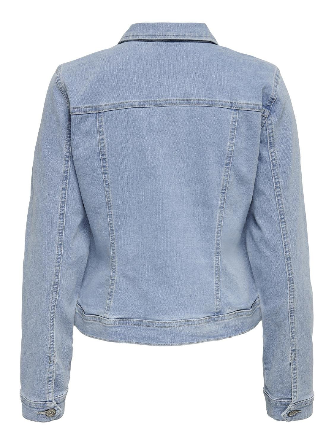 Ladies Wonder Denim Jacket-Light Blue Denim-Back View