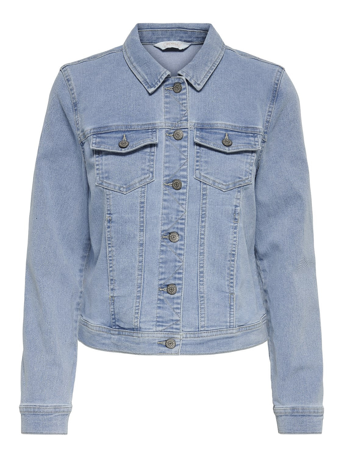 Ladies Wonder Denim Jacket-Light Blue Denim-Front View