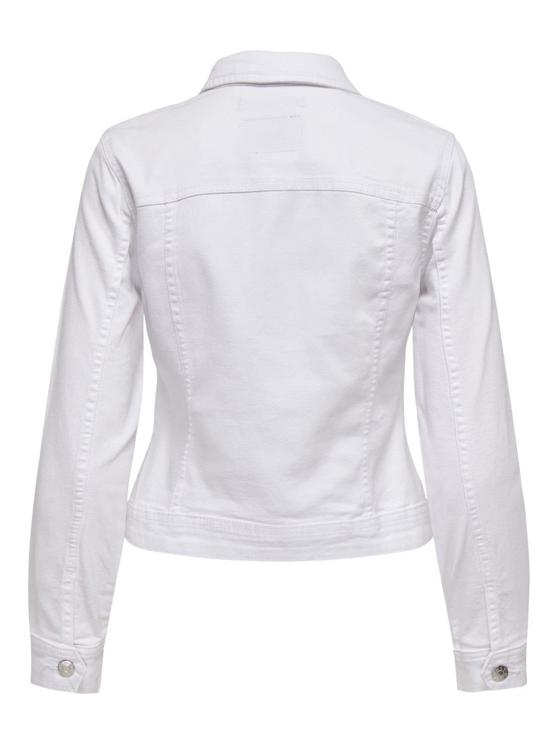 Back view of the ONLY Wonder white denim jacket