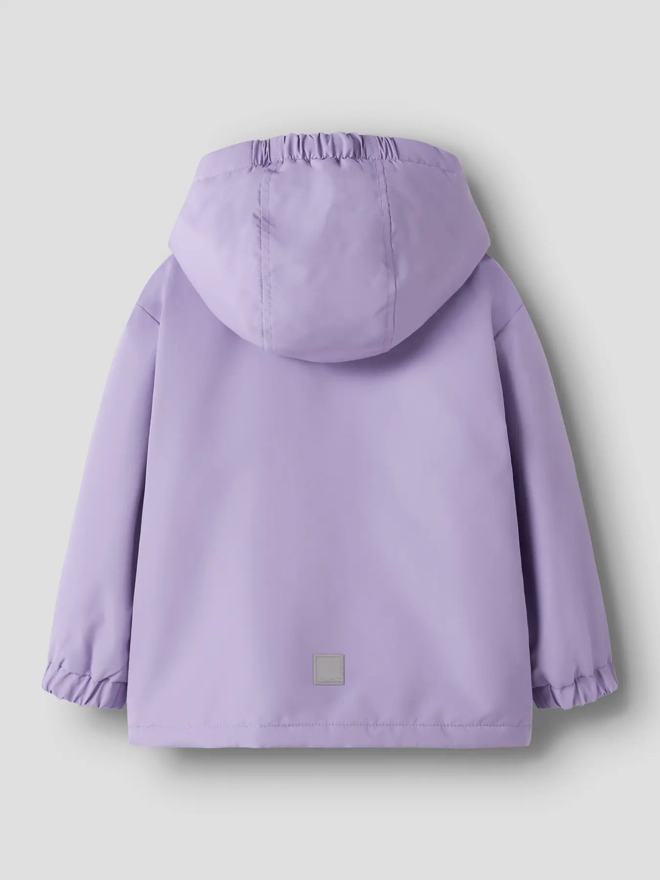 Side view of NAME IT Assimo girls' hooded jacket in purple-lilac Bougainvillea
