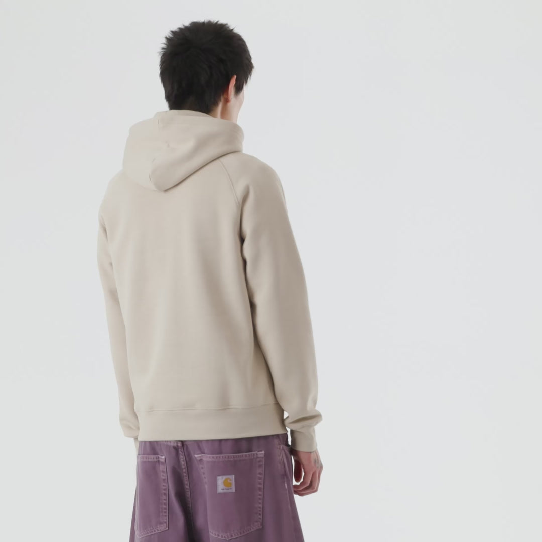 Model wearing Hooded Chase Sweat-Fleur De Sel / Gold