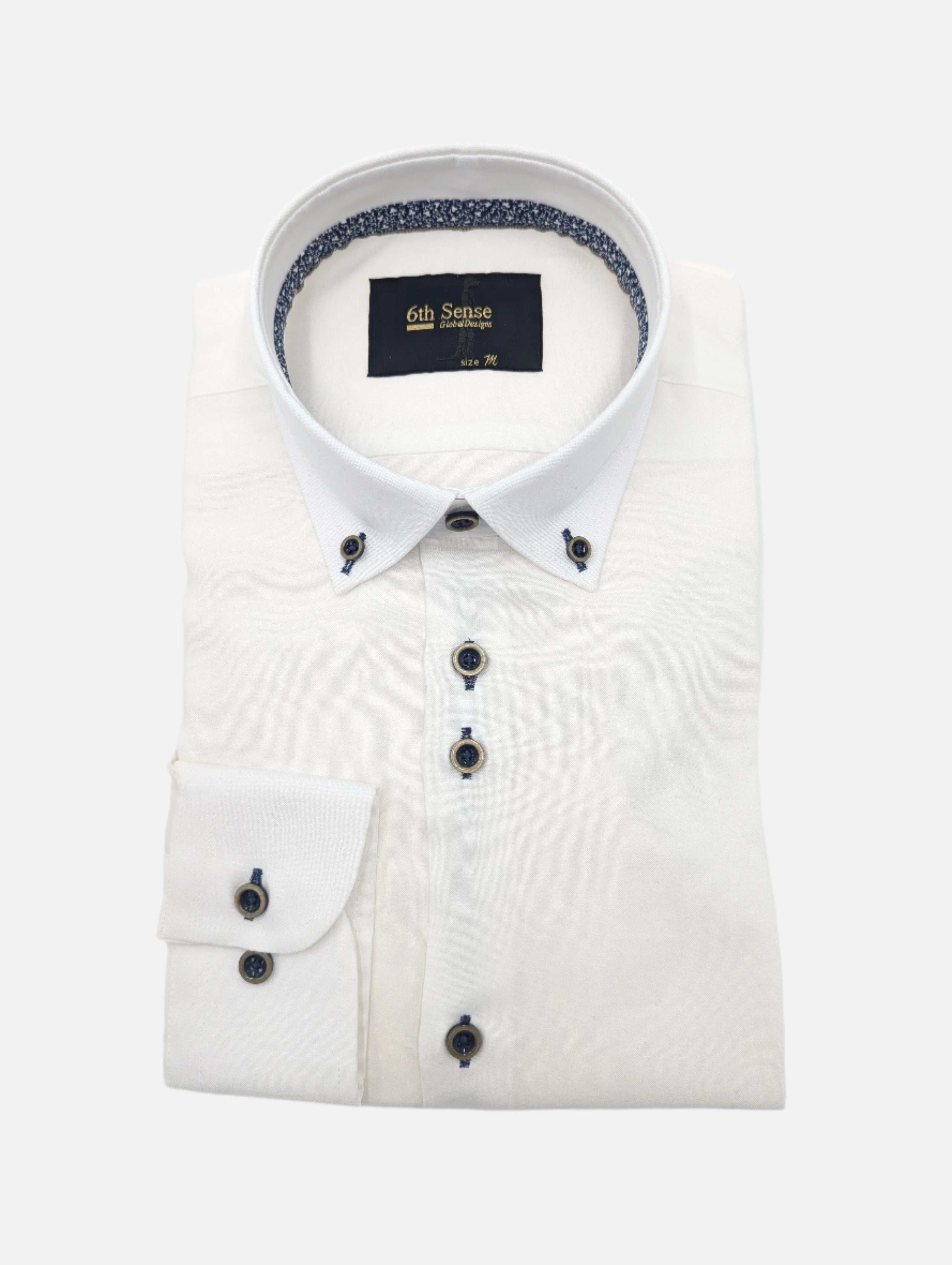 6TH SENSE Button Down Lyocell Shirt BLUE model front view