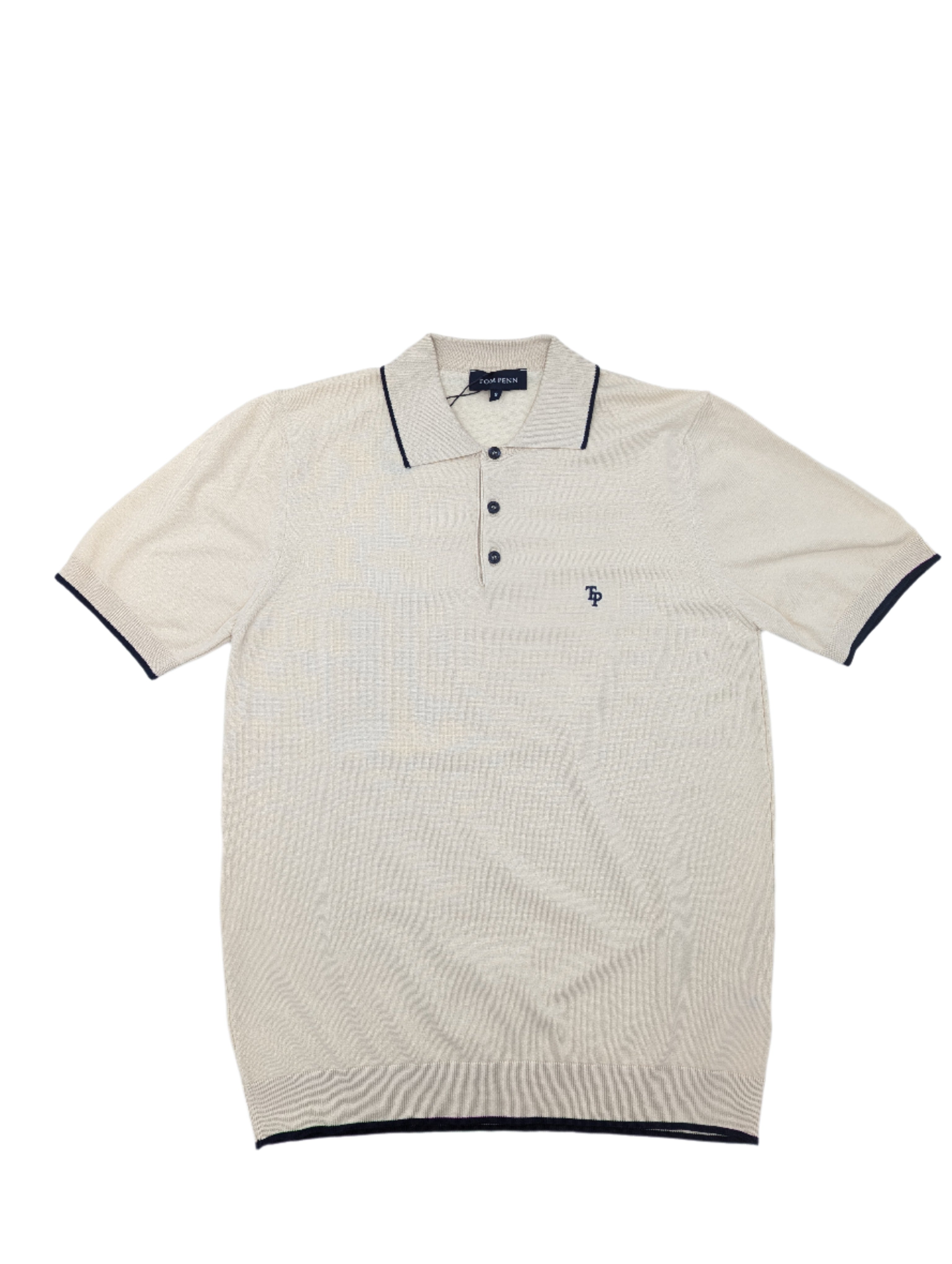 Tom Penn Knitted Cream Polo
