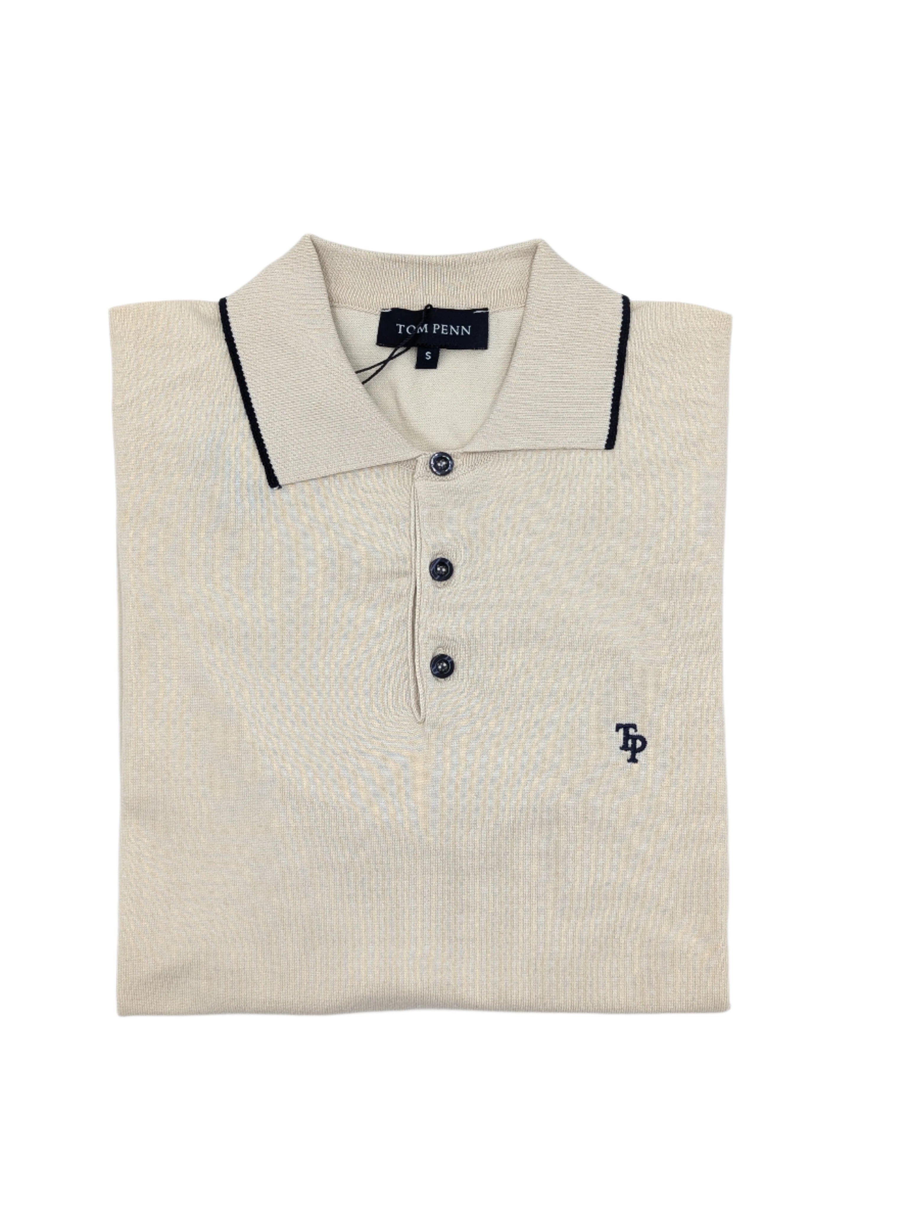 Tom Penn Knitted Cream Polo