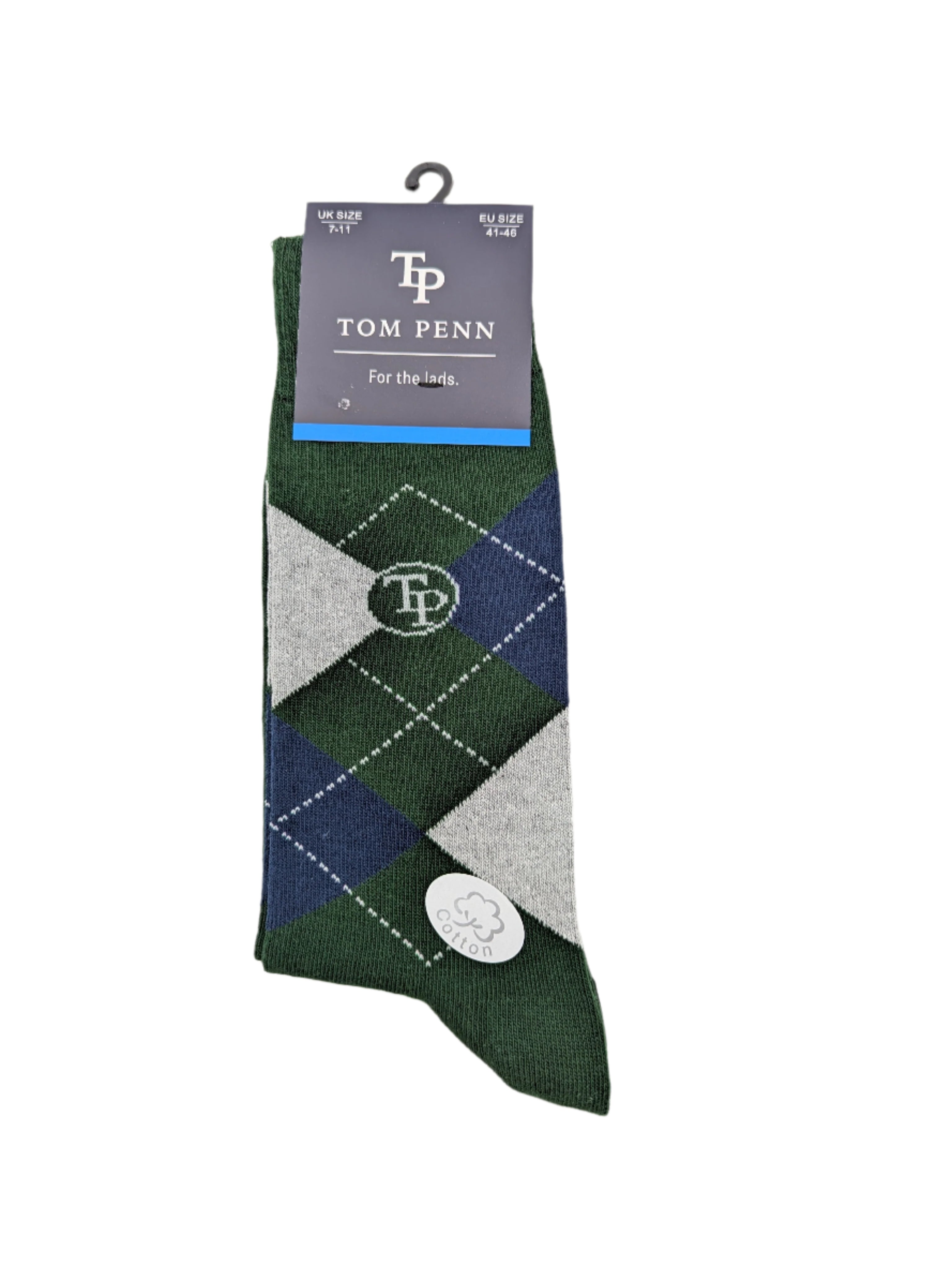 tom penn Tom Penn Green Argyle Sock Green front view