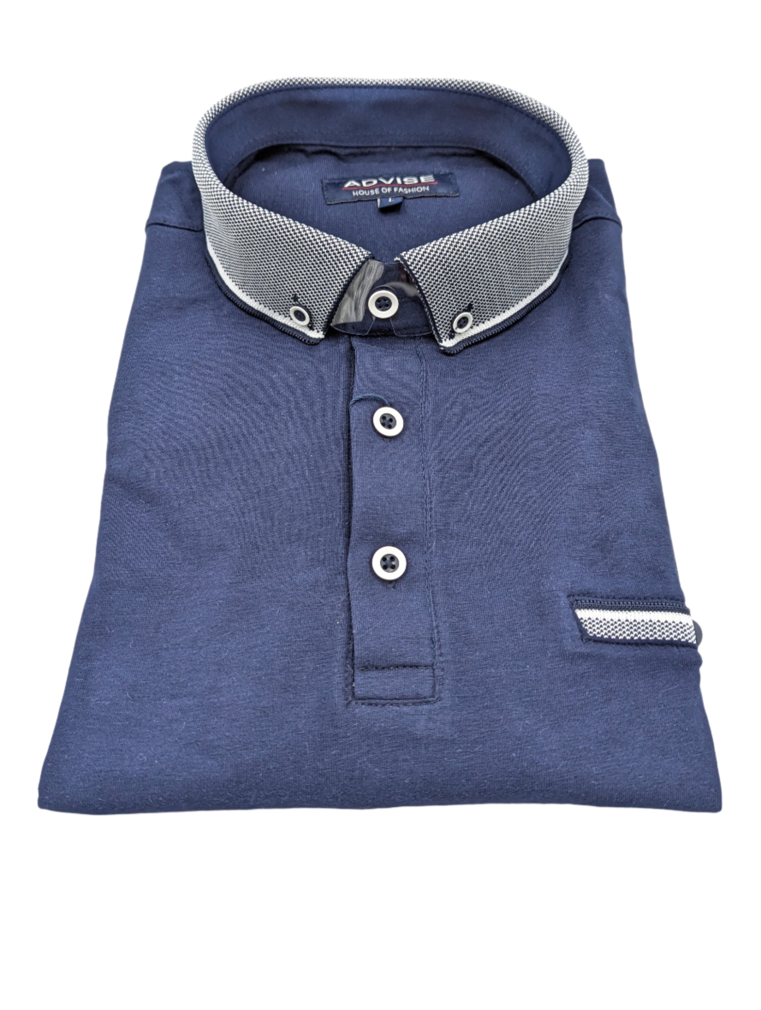 Advise Polo Knitted Collar-Navy