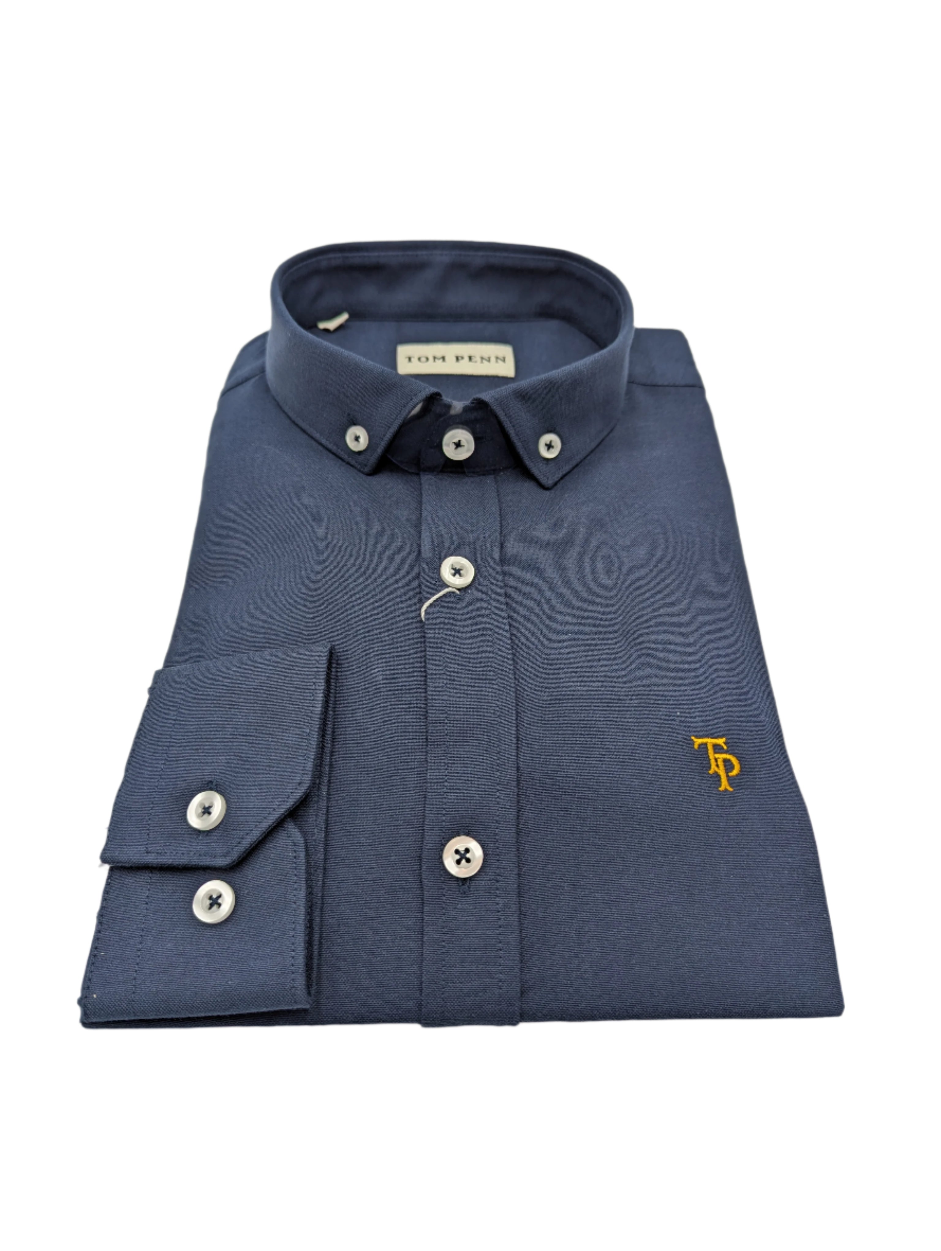 Tom Penn Slim fit PL Navy Shirt-Collar view
