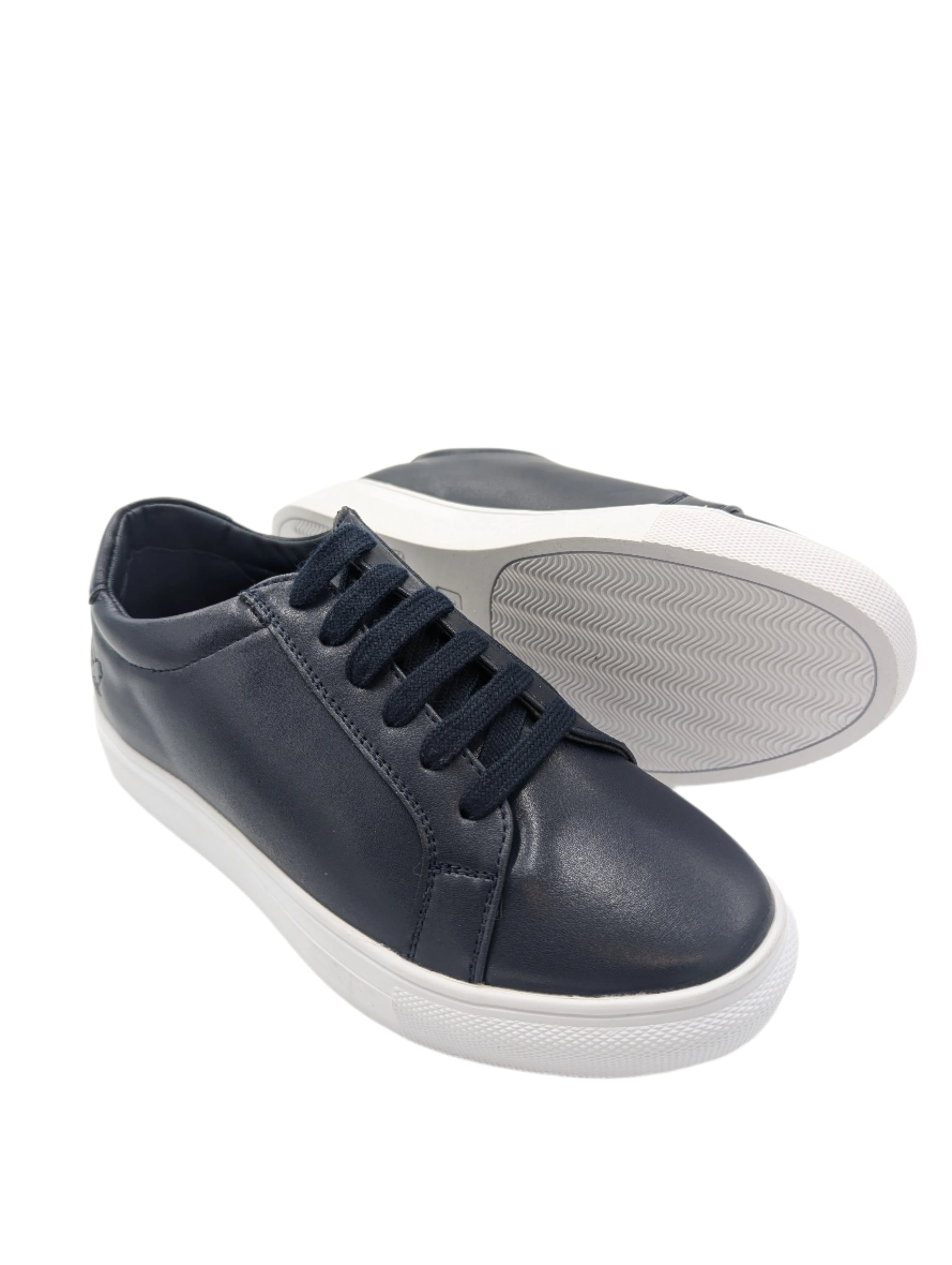 Marcozzi Boyswear Geneva Kids Navy Trainer Midnight Blue model front view