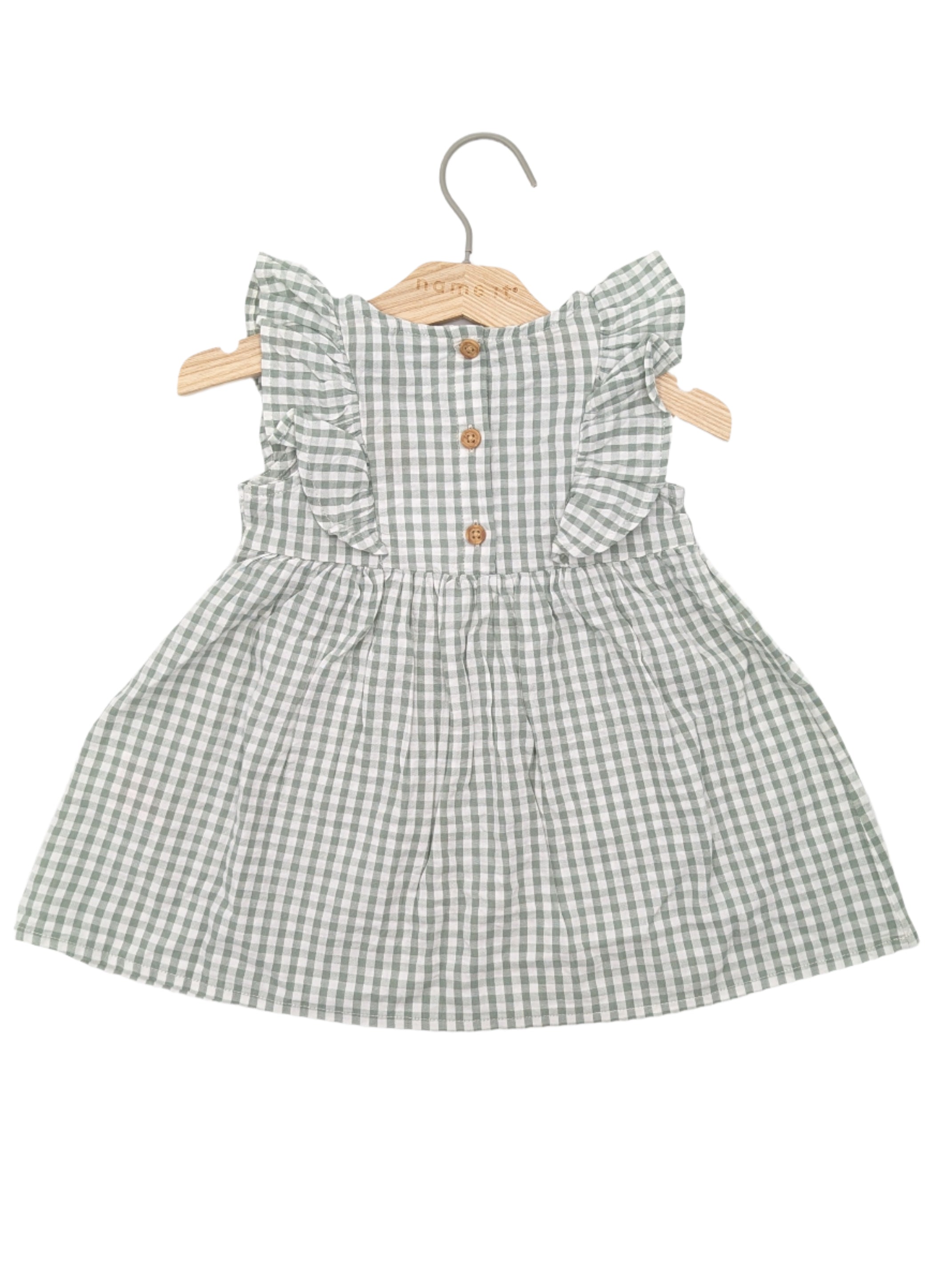 NAME IT Halmi Grey Spencer Dress Aqua Gray back view