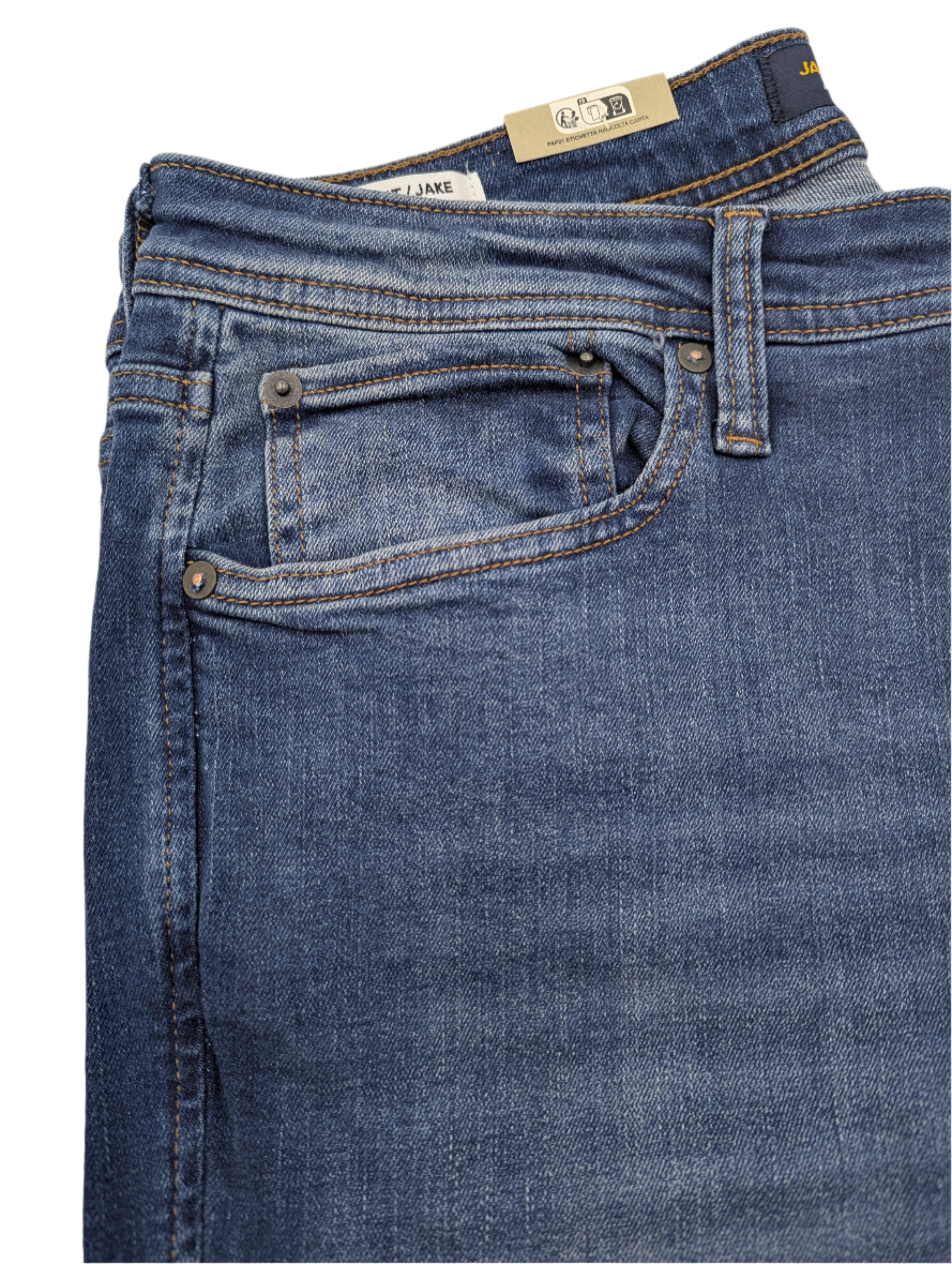 Angled view of Jack and Jones Jake 782 bootcut jeans