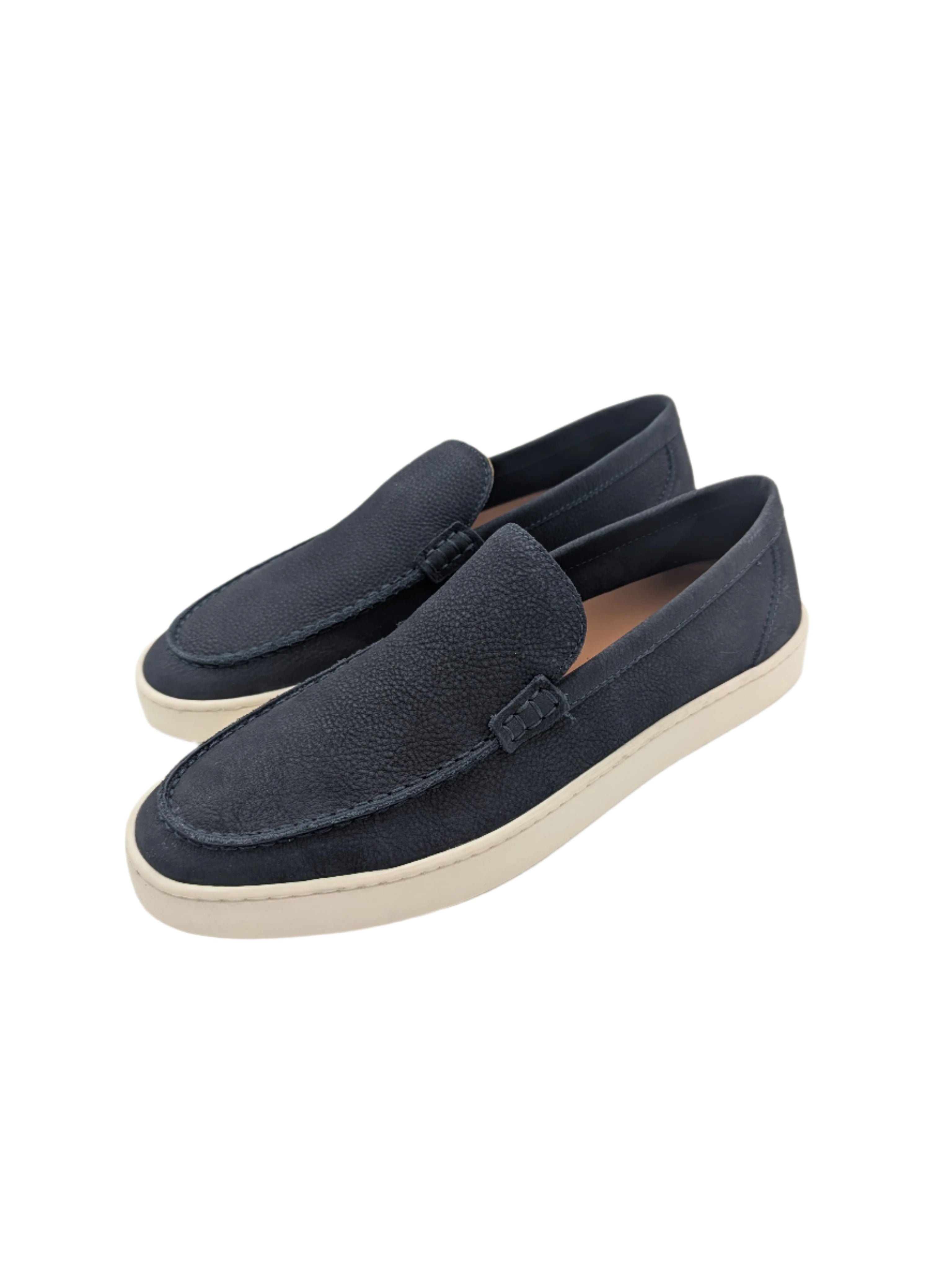 Sand Slip On Navy Shoe-Left side view