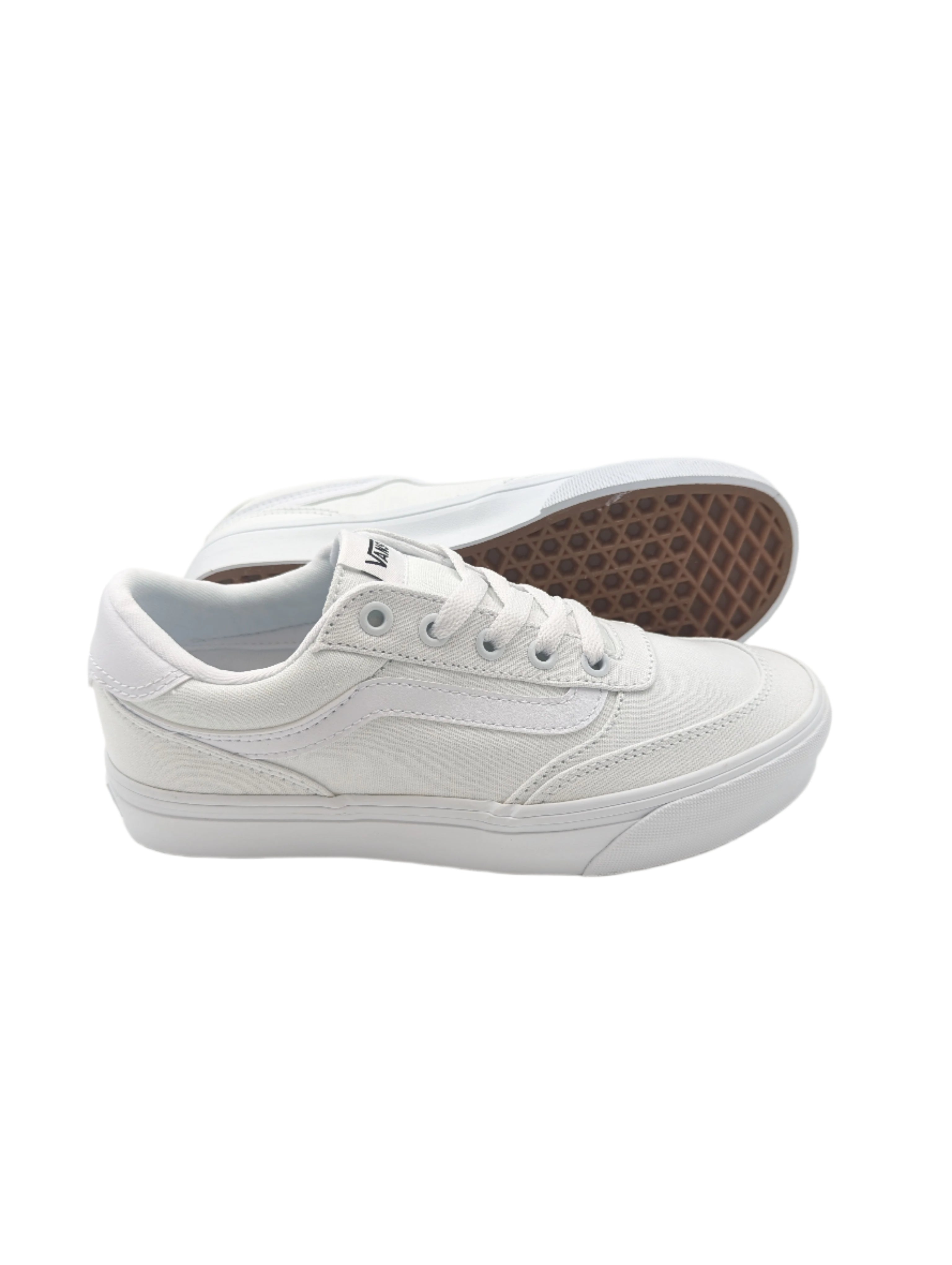 Vans Womens Brooklyn White Ladies Trainer White model front view