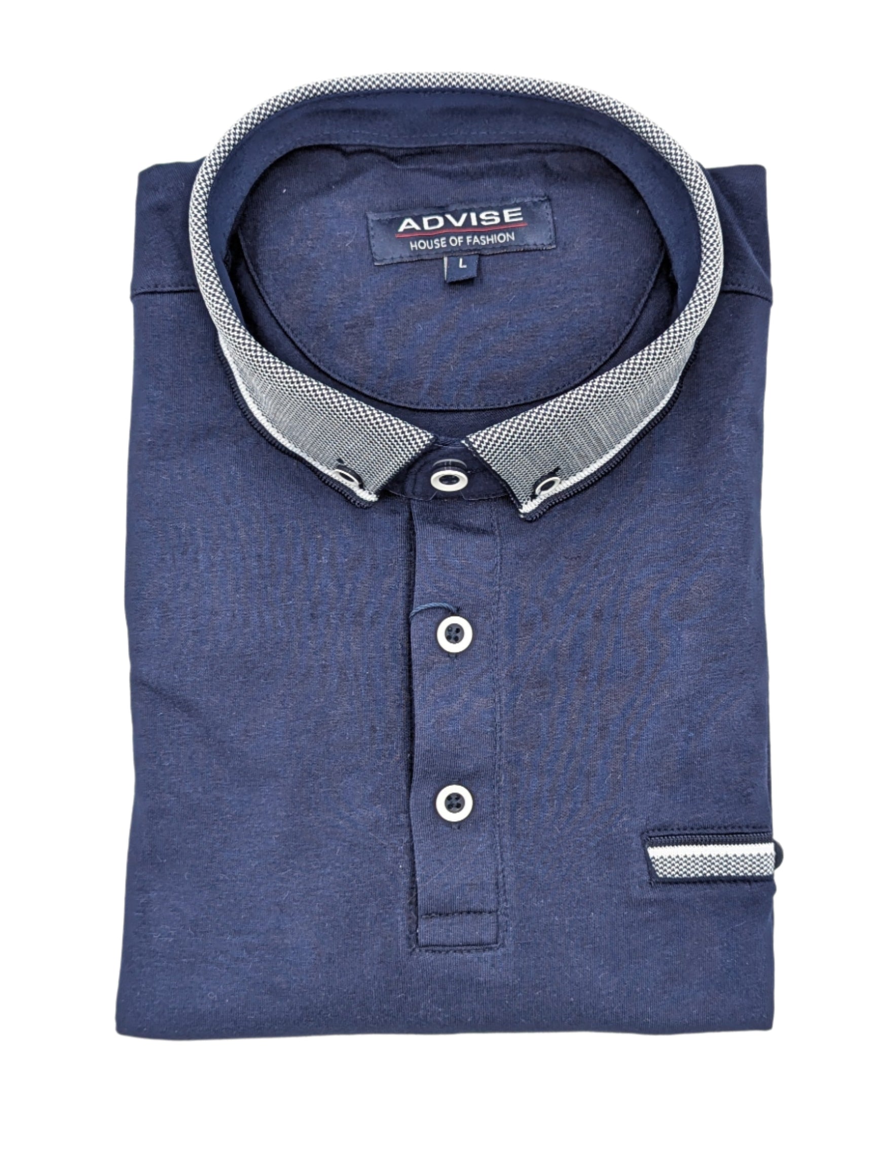 Advise Polo Knitted Collar-Navy