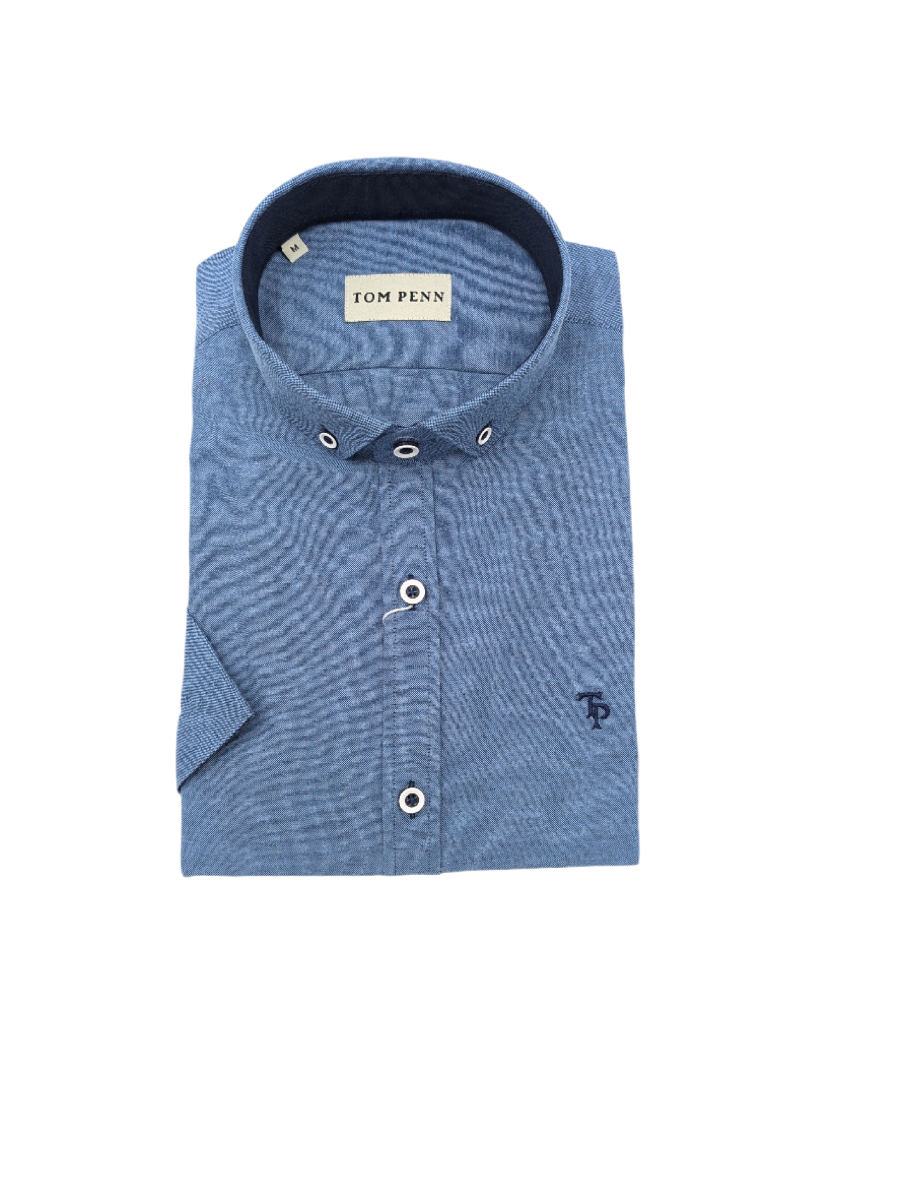 tom penn SS Oxford Denim Shirt Denim front view