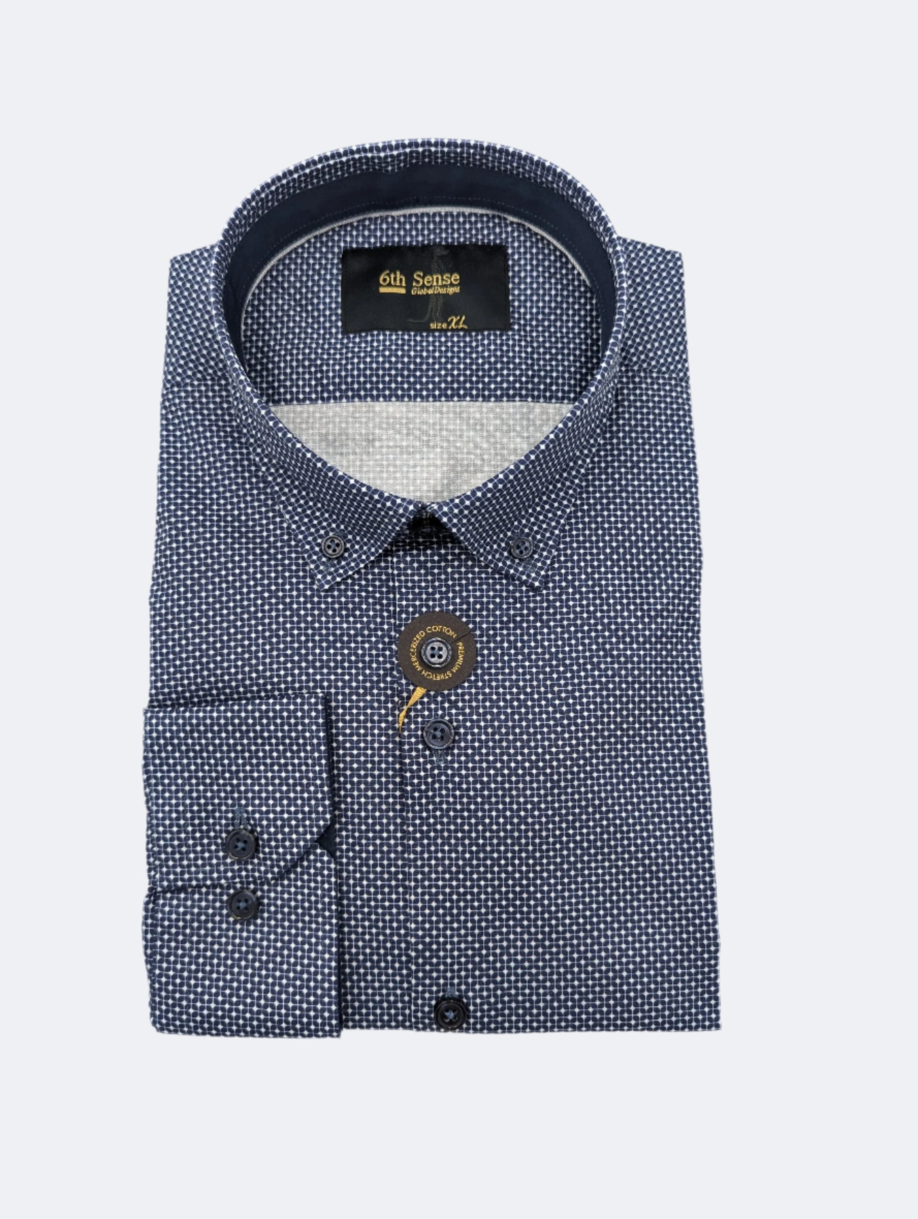 Button Down Navy White Shirt