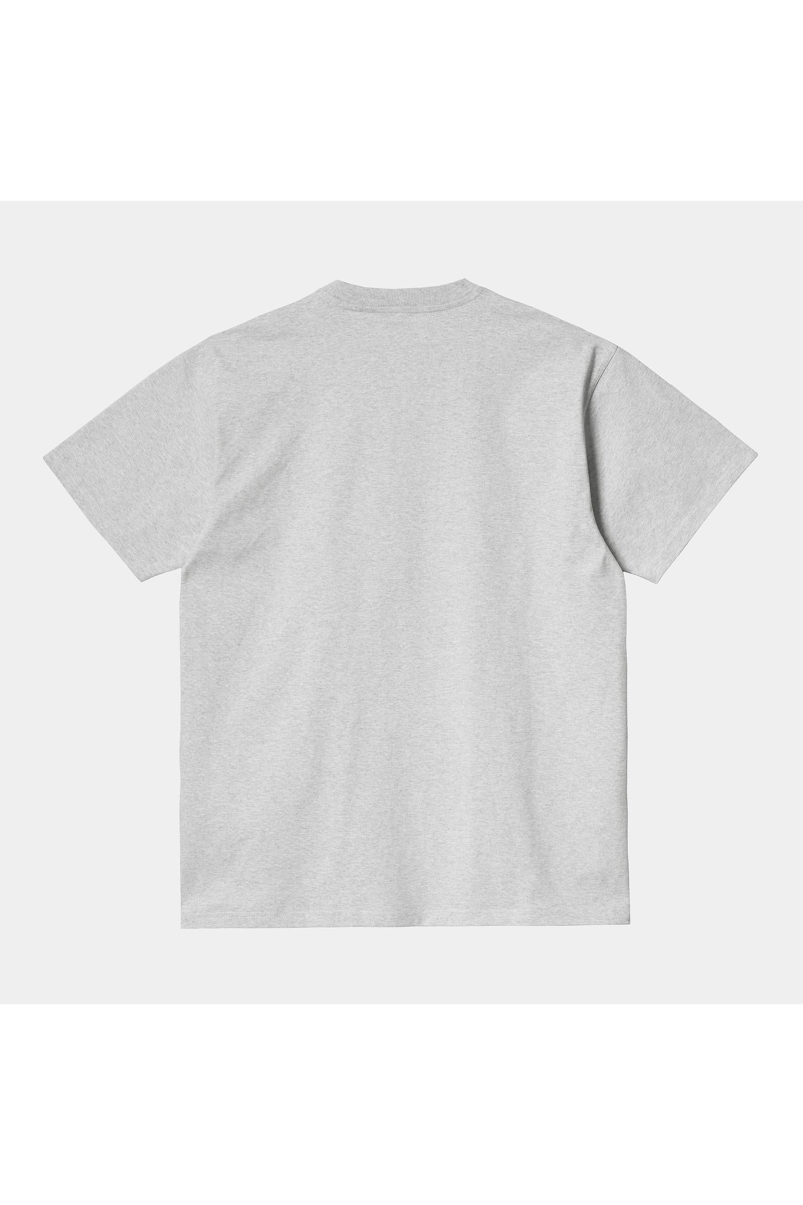 Men's Short Sleeve American Script T-Shirt-Ash Heather-Ghost Back View