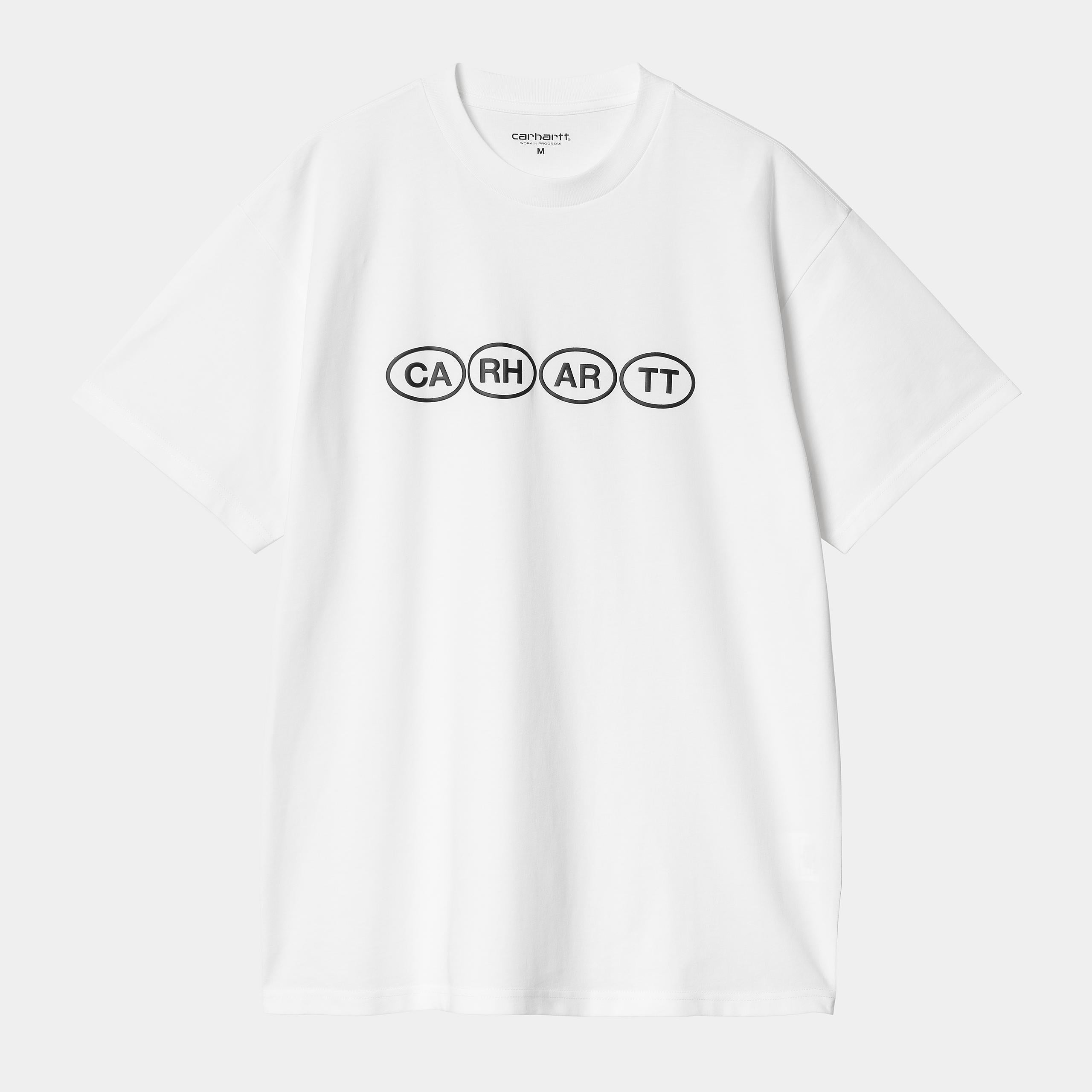 Men's Short Sleeve Bumper T-Shirt-White / Black-Front View