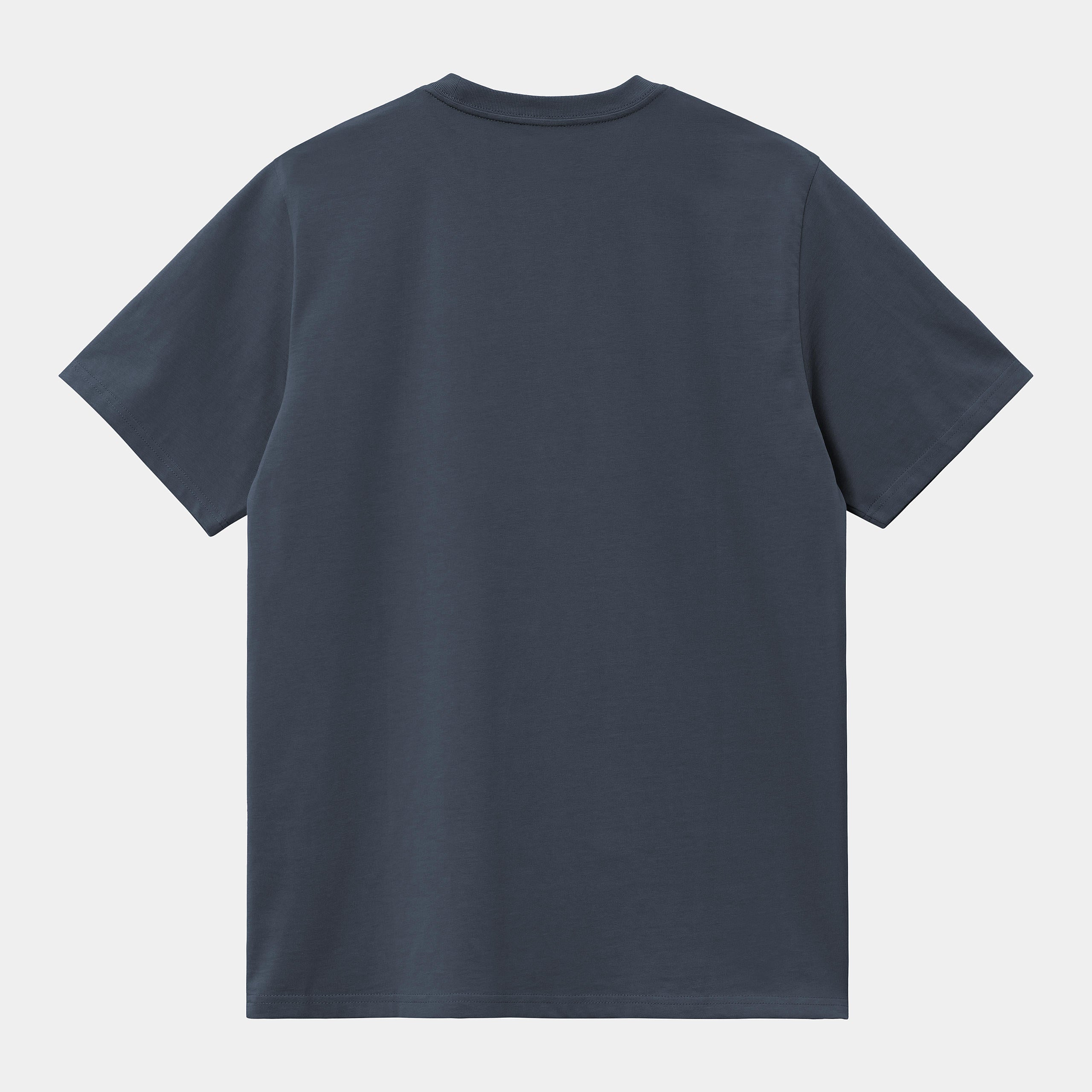 Men's Short Sleeve Chase T-Shirt-Dusky Blue / Gold-Ghost Back View