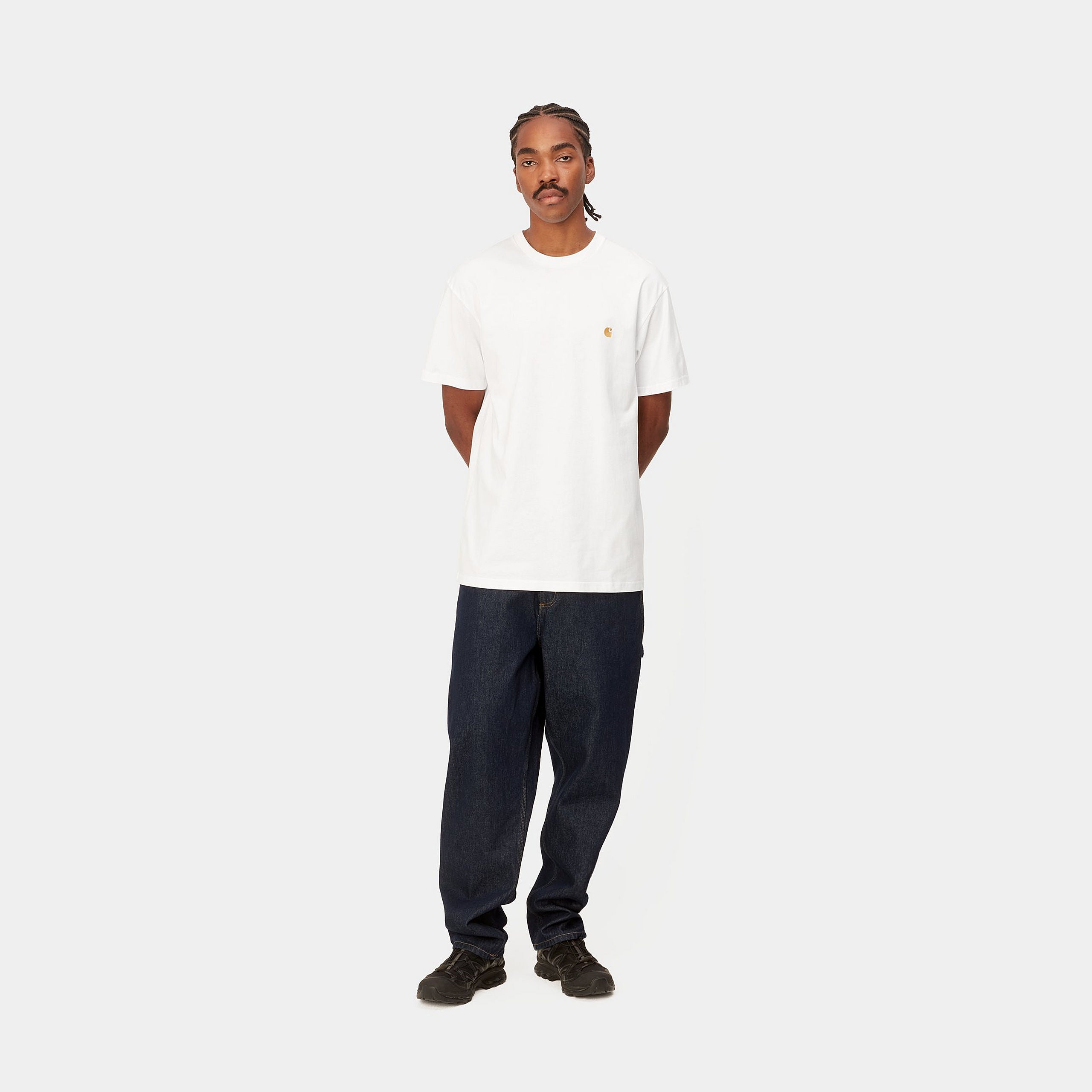 Carhartt WIP Short Sleeve Chase T-Shirt-White / Gold White / Gold detail view