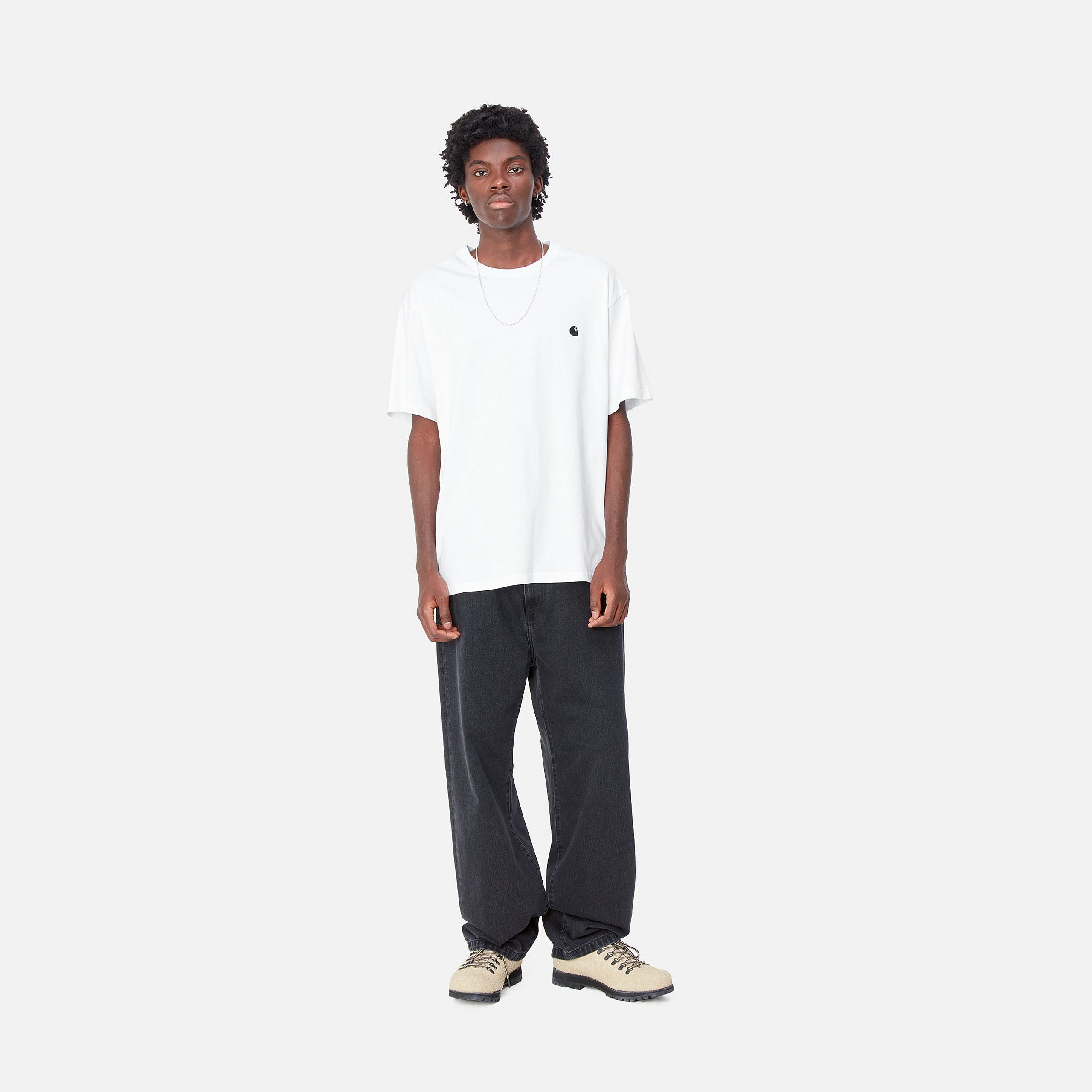 Carhartt WIP Short Sleeve Madison T-Shirt-White / Black White / Black detail view