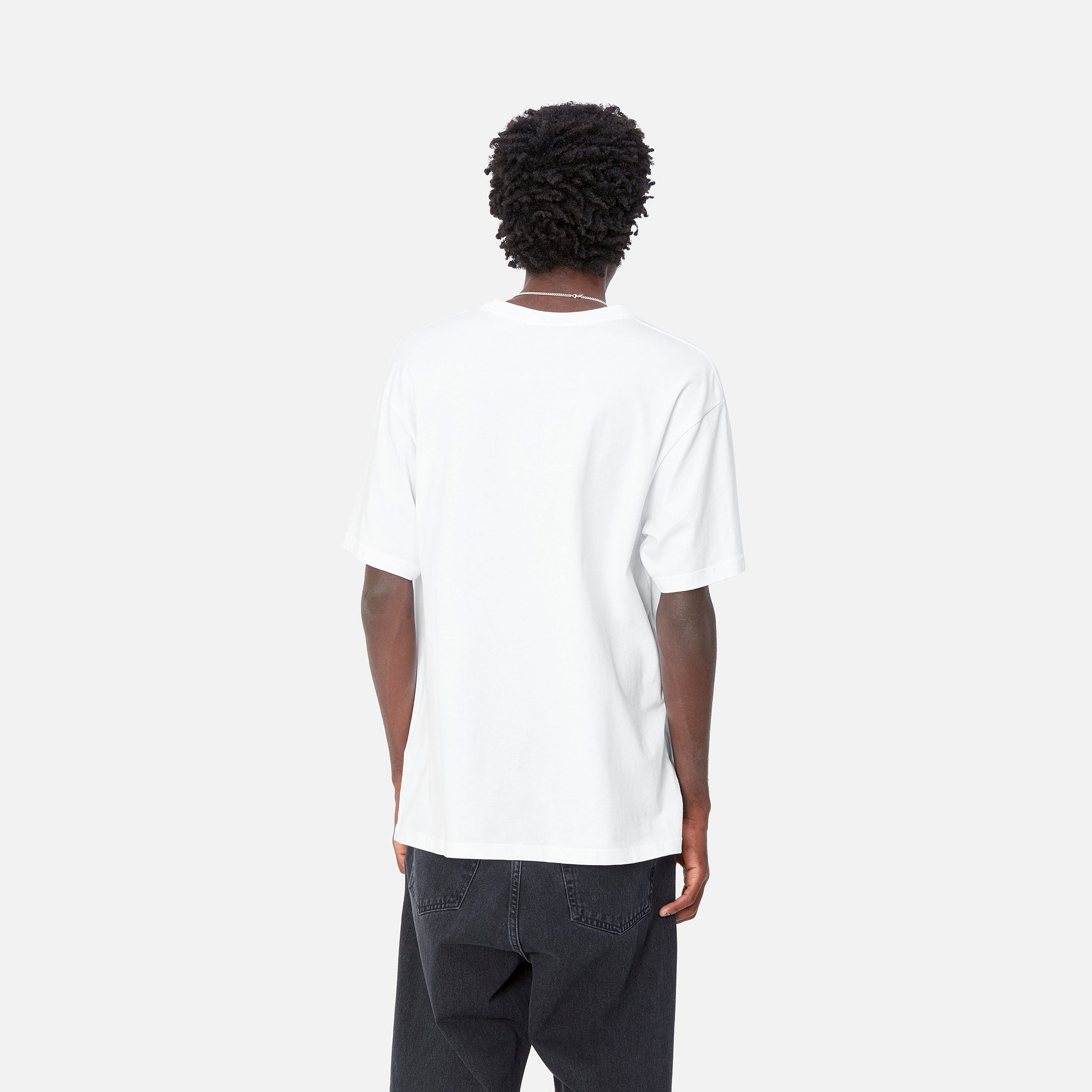 Carhartt WIP Short Sleeve Madison T-Shirt-White / Black White / Black model front view