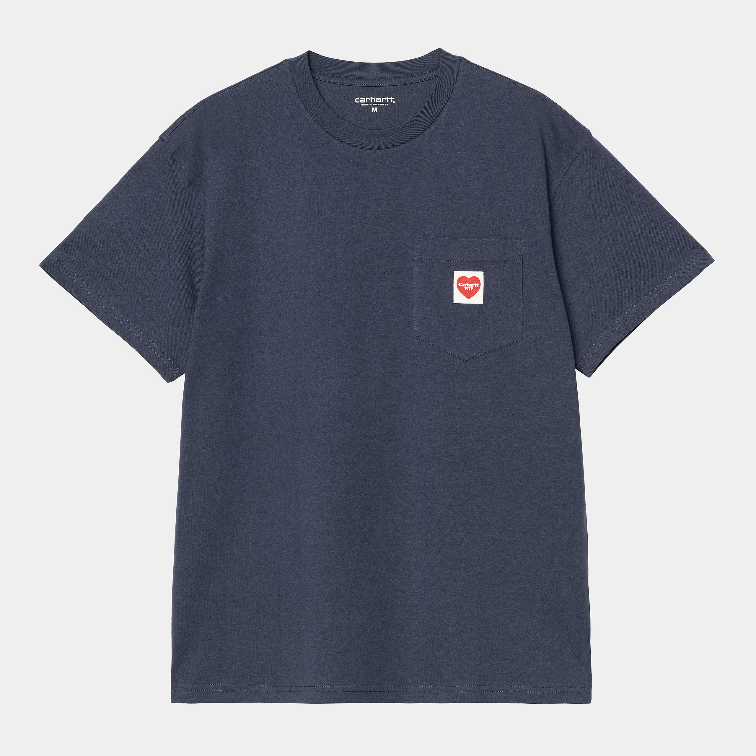 Men's Short Sleeve Pocket Heart T-Shirt-Ghost Front View